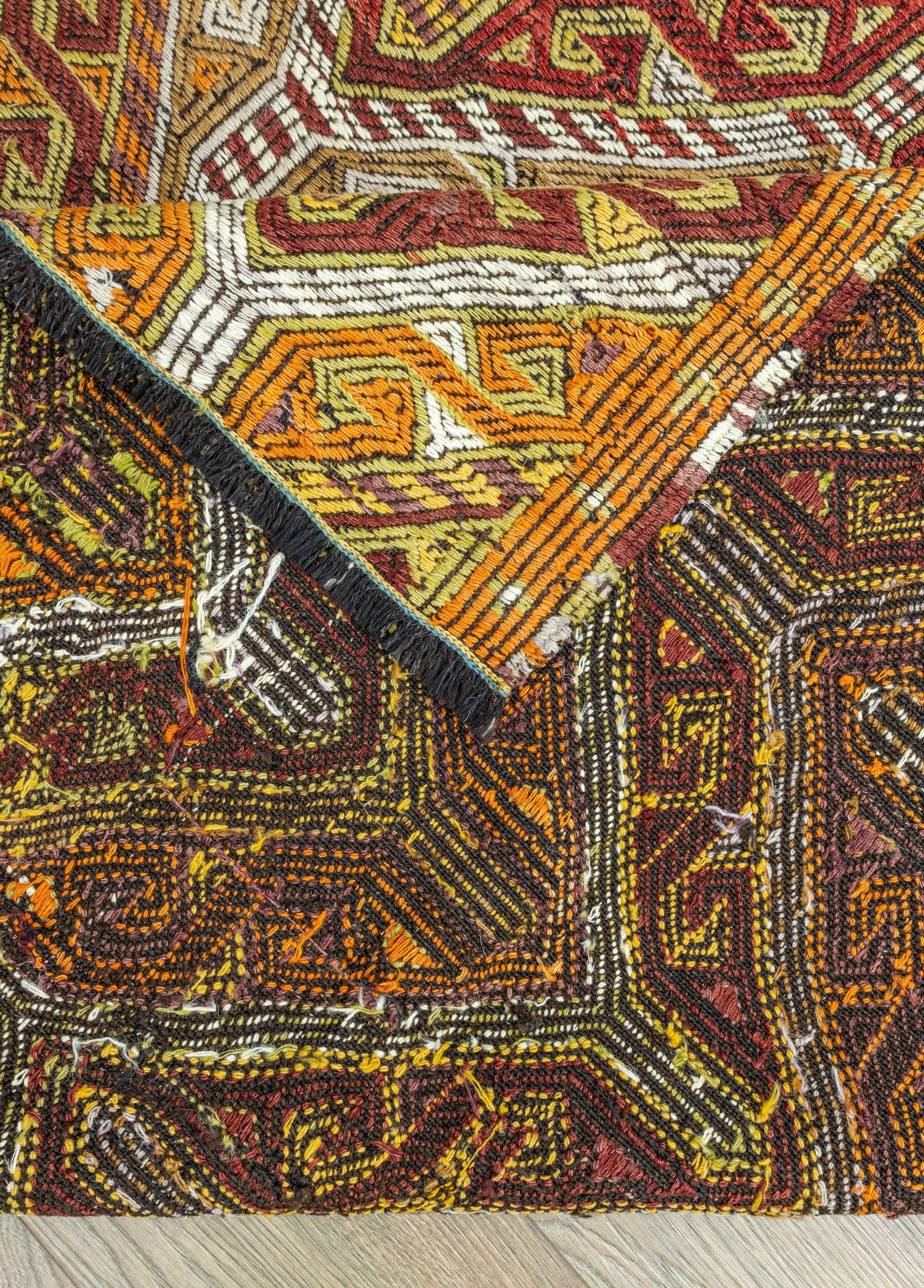Kortu Etnik Renkli El Dokuma Cicim Kilim 131x166 cm