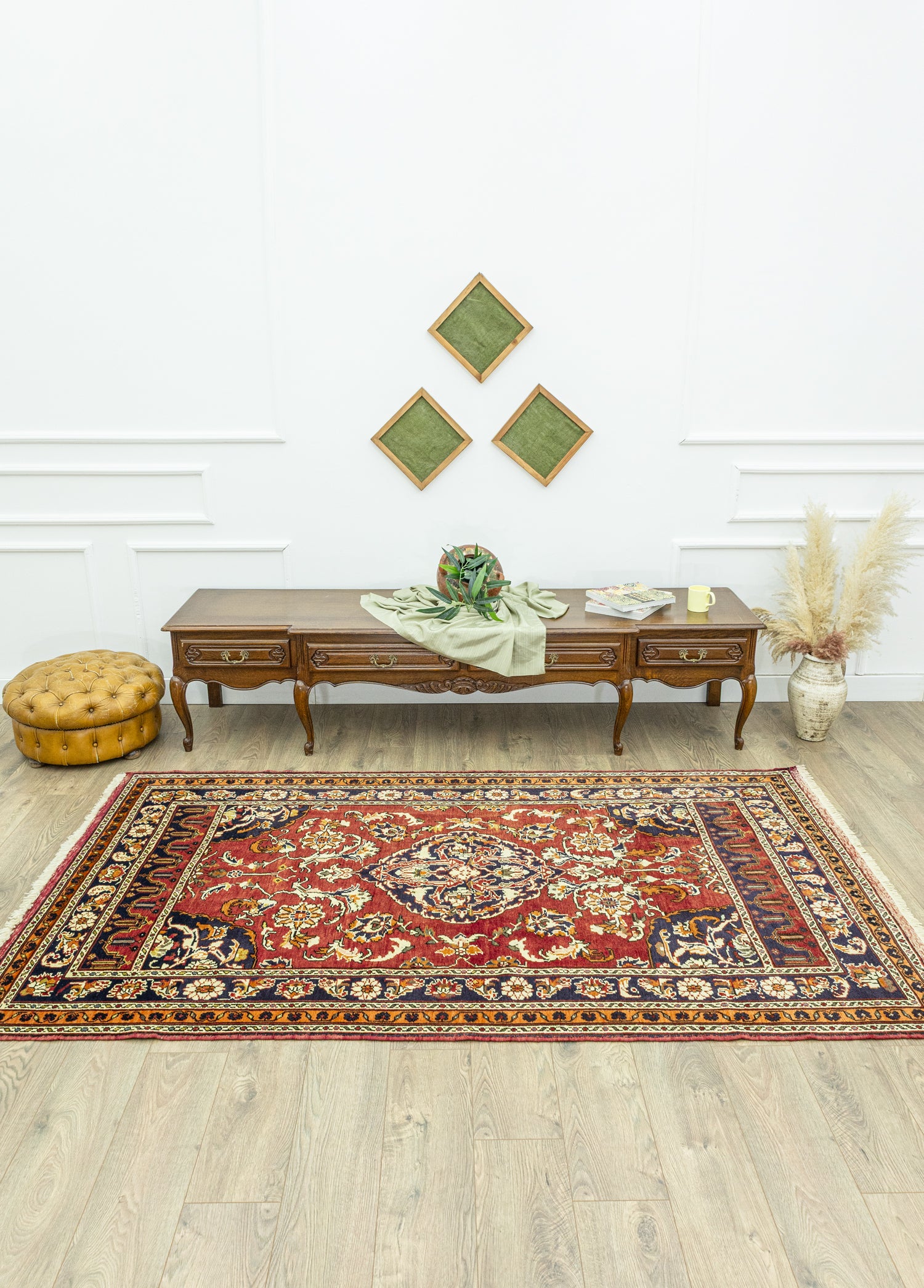 Kazvin Floral Desenli Yün Halı 143x250 cm