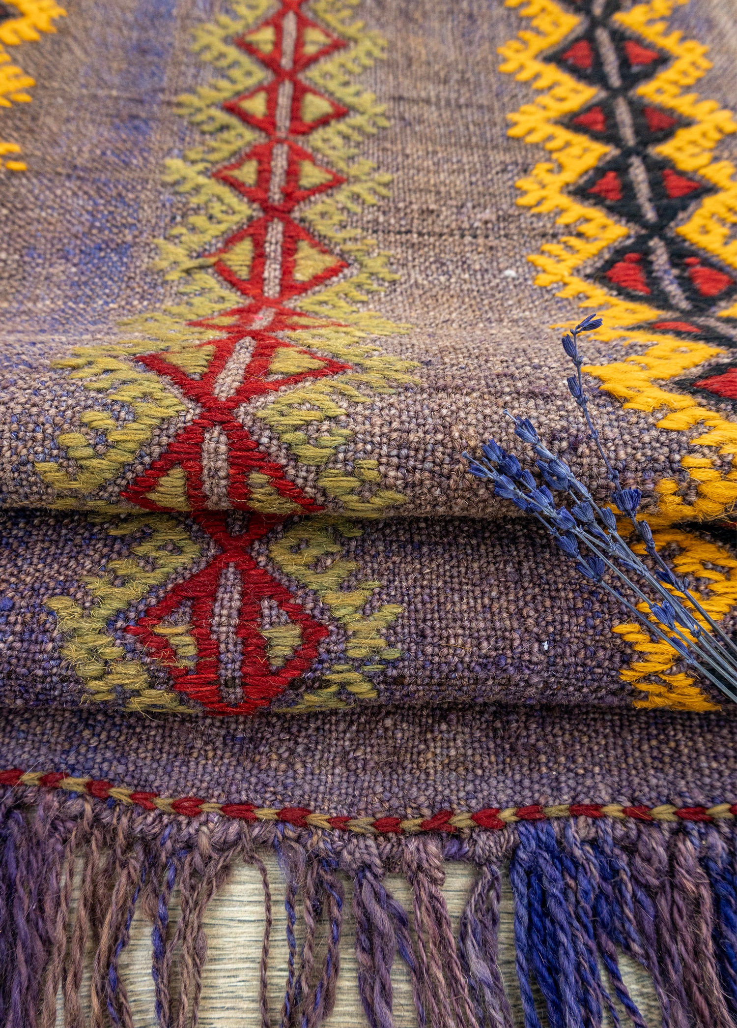 Aiden El Dokuma Çift Kanat Yün Cicim Kilim 124x168 cm