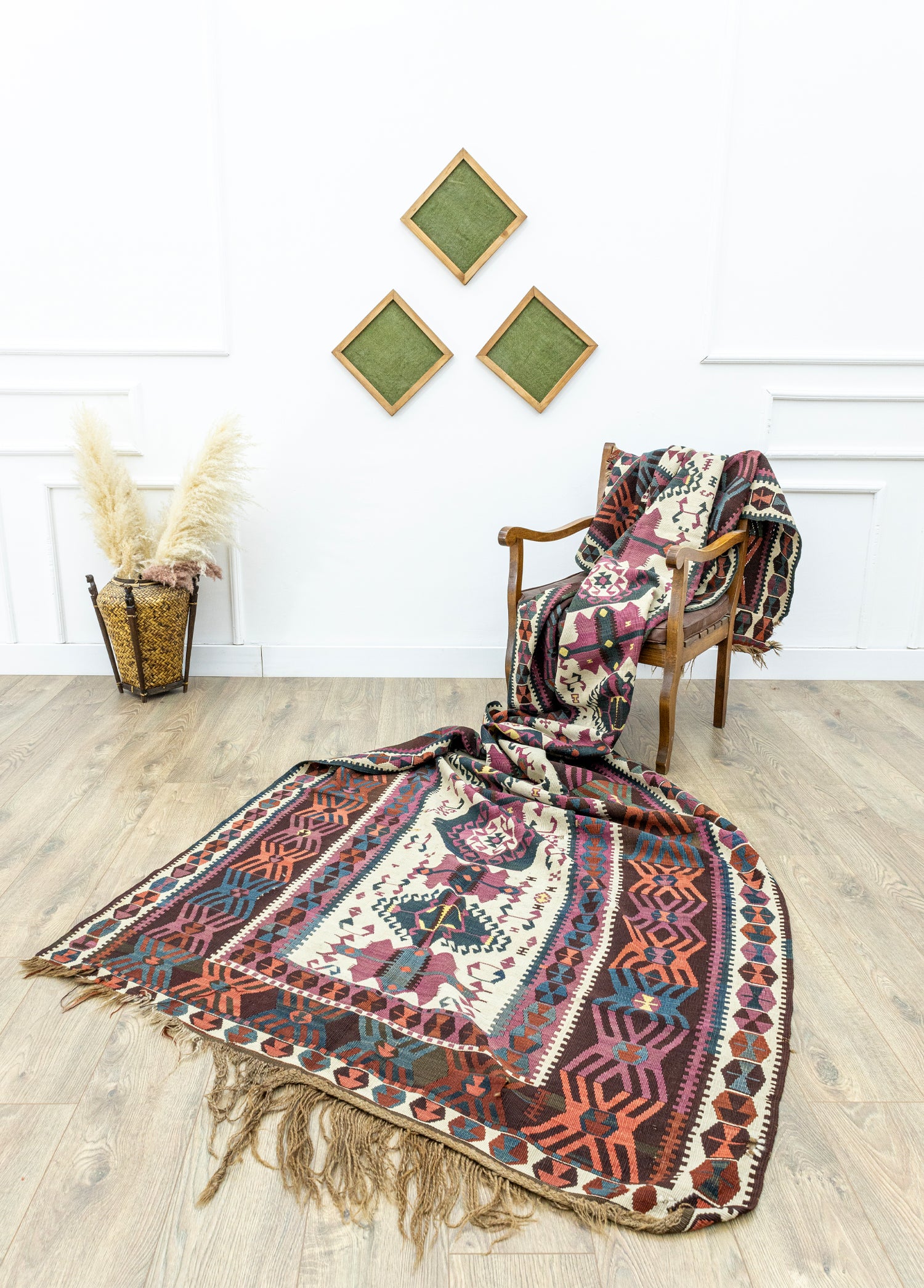 Kars, Kağızman El Dokuma Antika Kilim Yolluk 144x392 cm