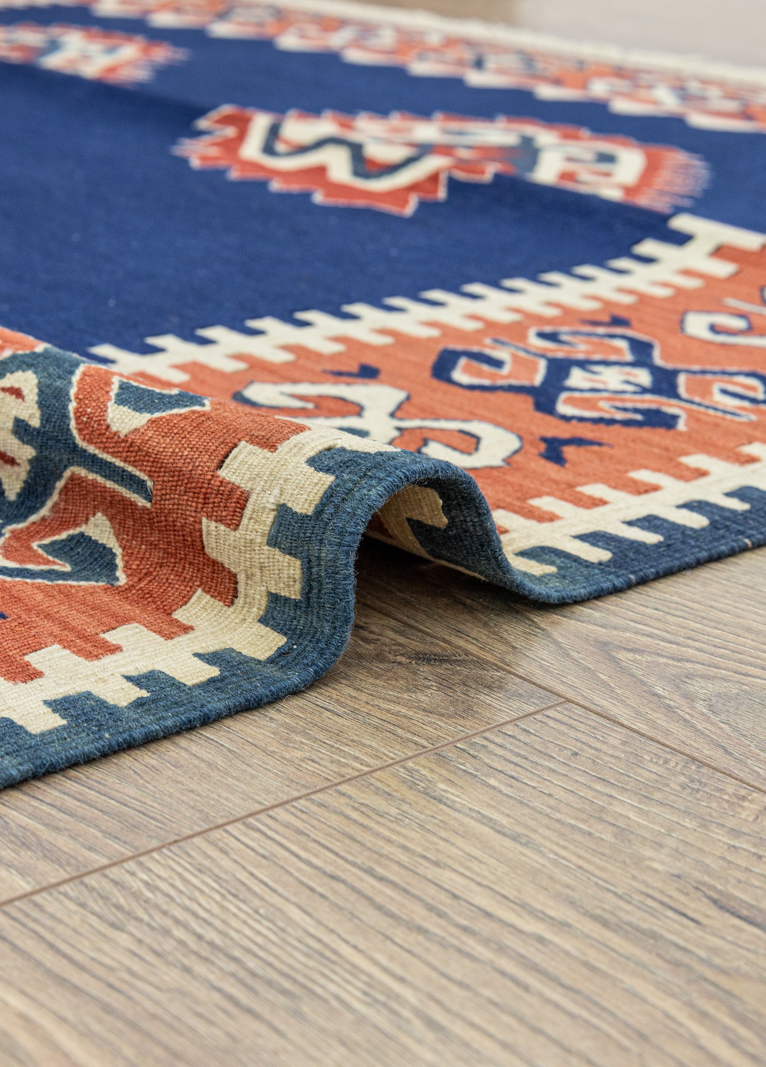 Arsen El Dokuma Mavi Yün Kilim 158x190 cm