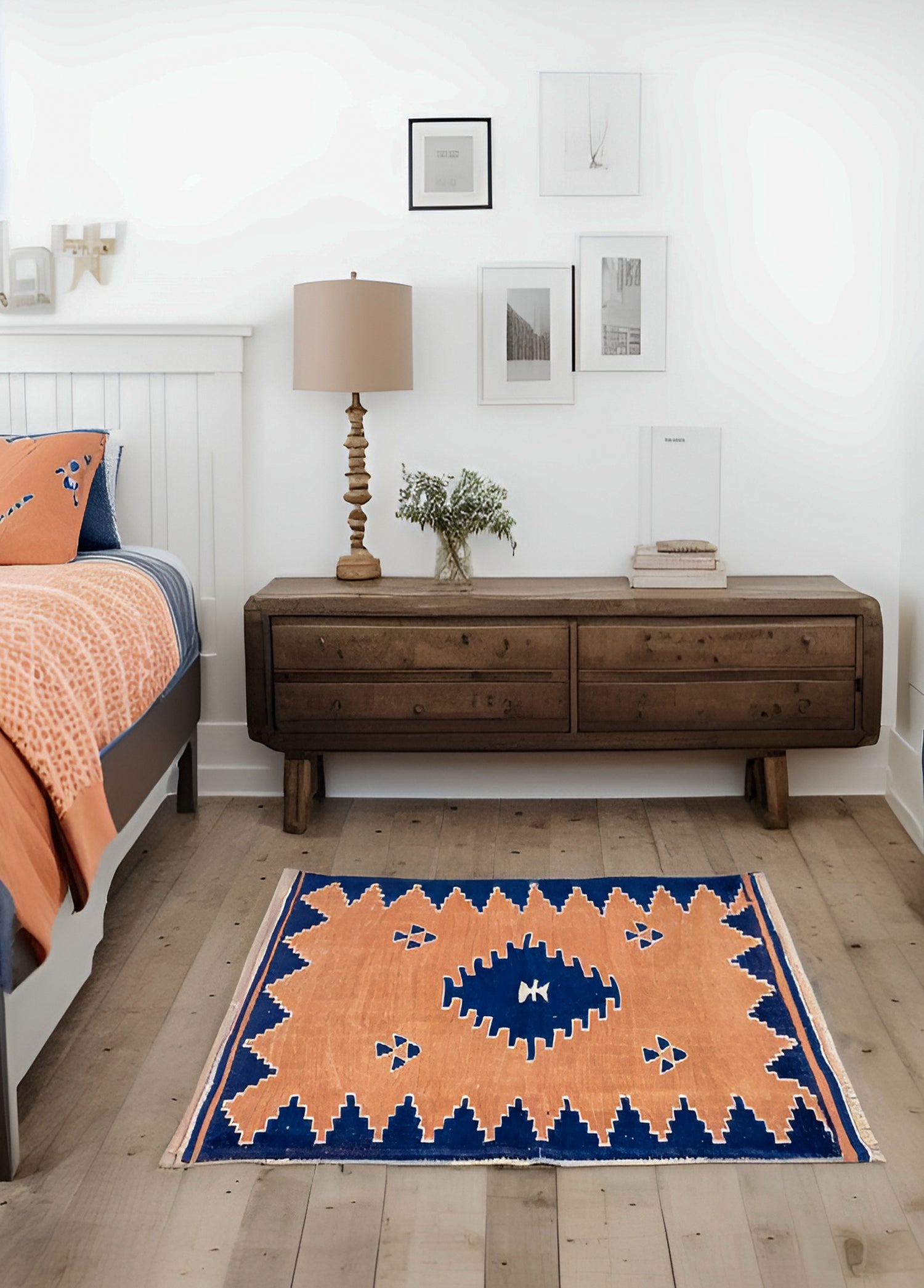 Manyas Geometrik Desenli Yün Halı Kilim 94x121 cm