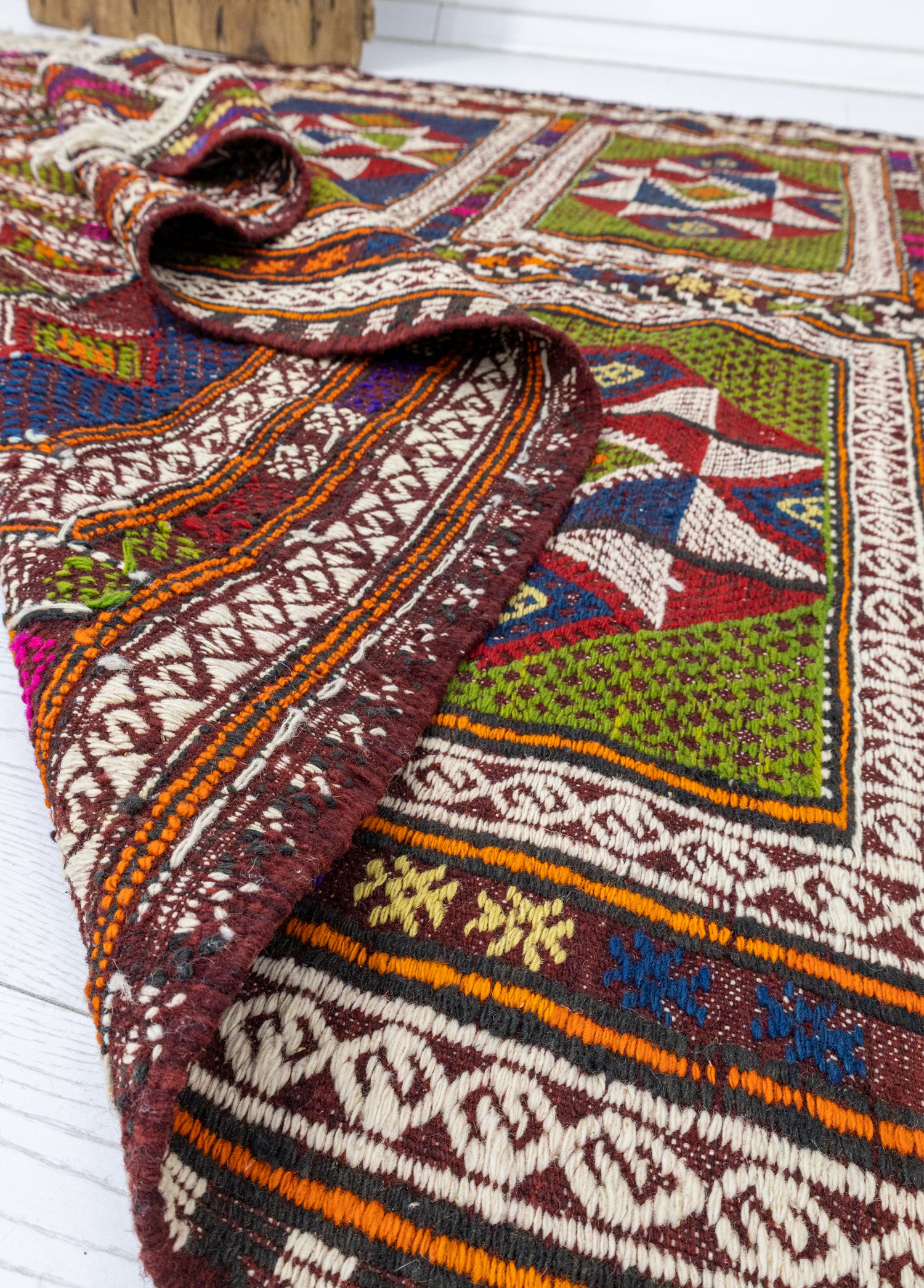 Zerda El Dokuması Geometrik Desenli Cicim Kilim 170x290 cm