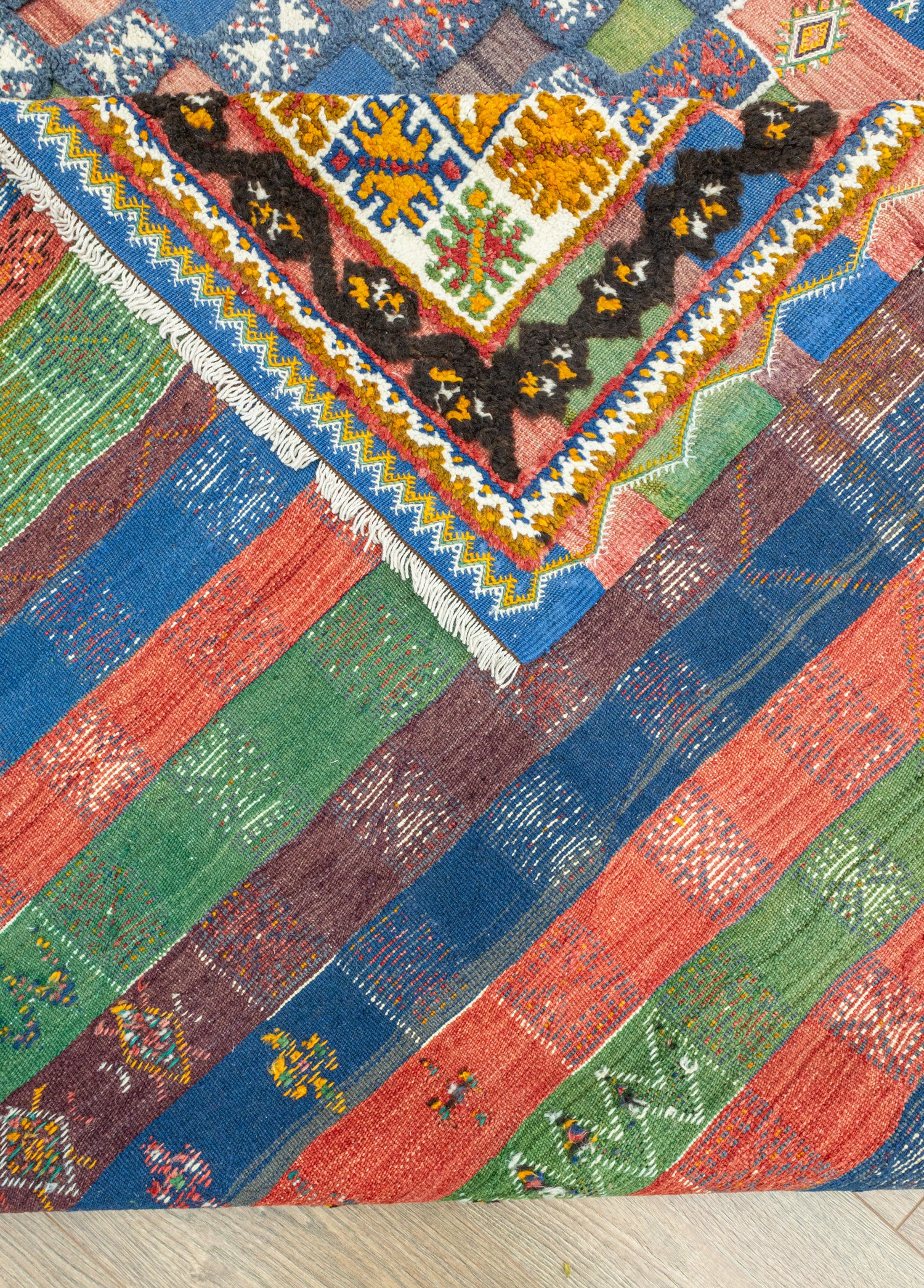 Rabat Geometrik Desenli Fas Halı Kilim 205x344 cm