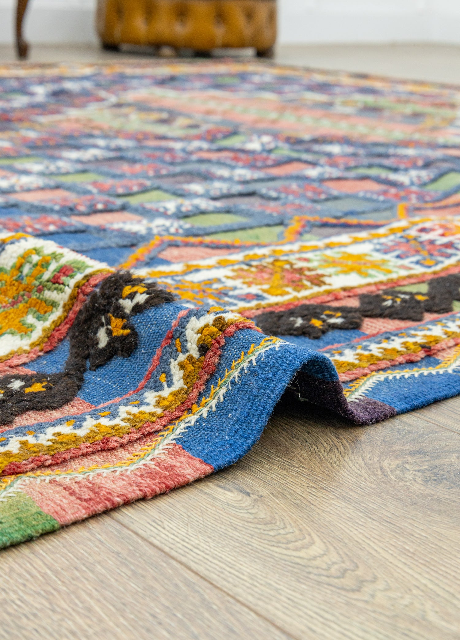 Rabat Geometrik Desenli Fas Halı Kilim 205x344 cm