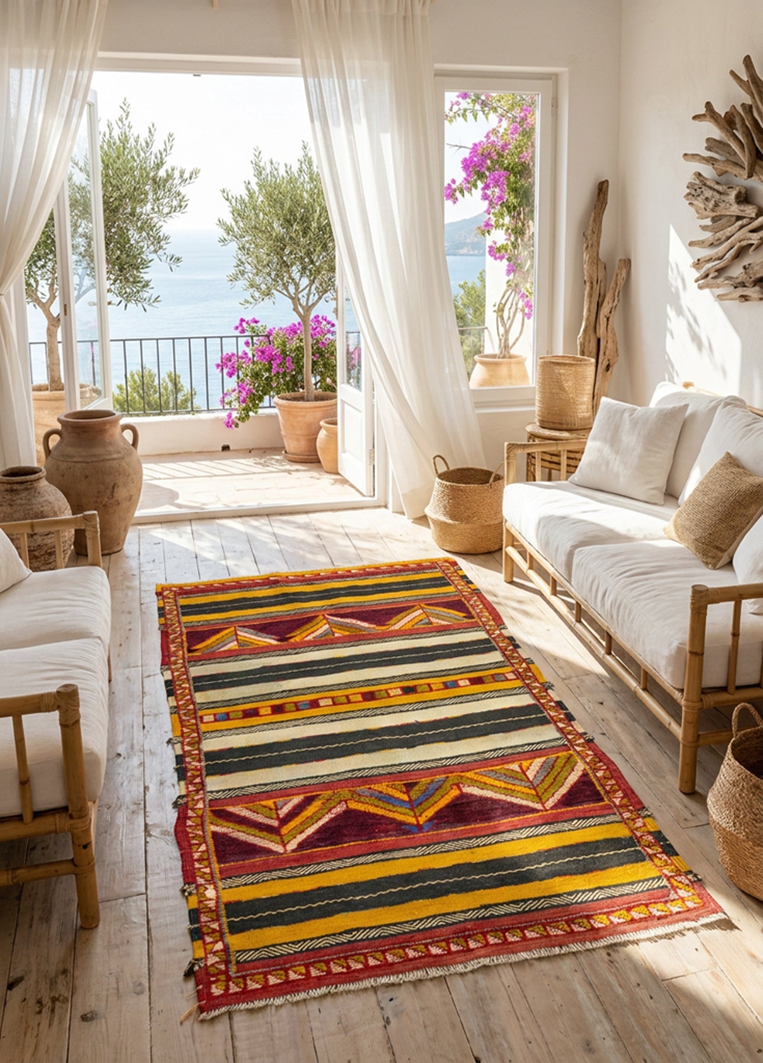 Barlas Geometrik Tasarımlı Halı Kilim 97x187 cm