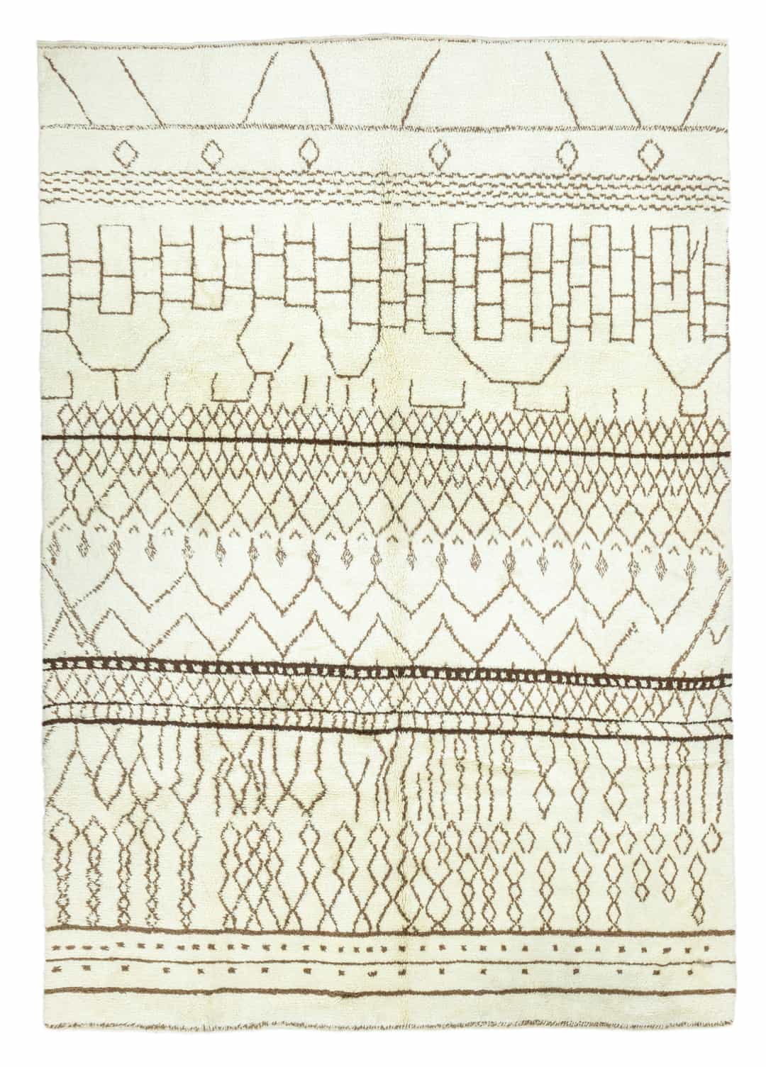 Fergana Moroccan Tarzı Yün Shaggy Halı 306x447 cm