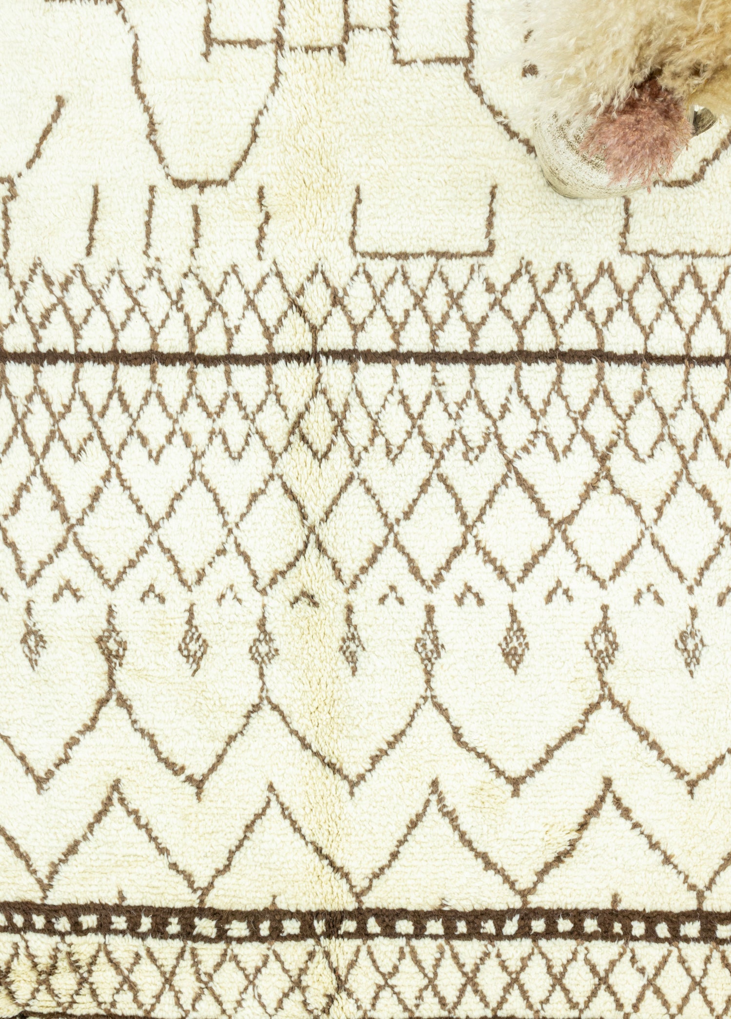 Fergana Moroccan Tarzı Yün Shaggy Halı 306x447 cm