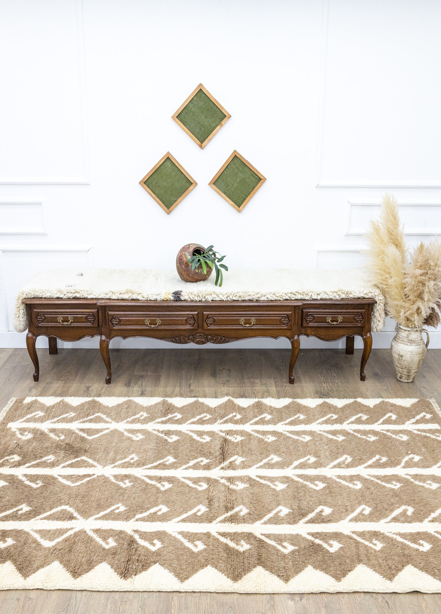 Nador El Dokuma Moroccan Tarzı Yün Halı 155x254 cm