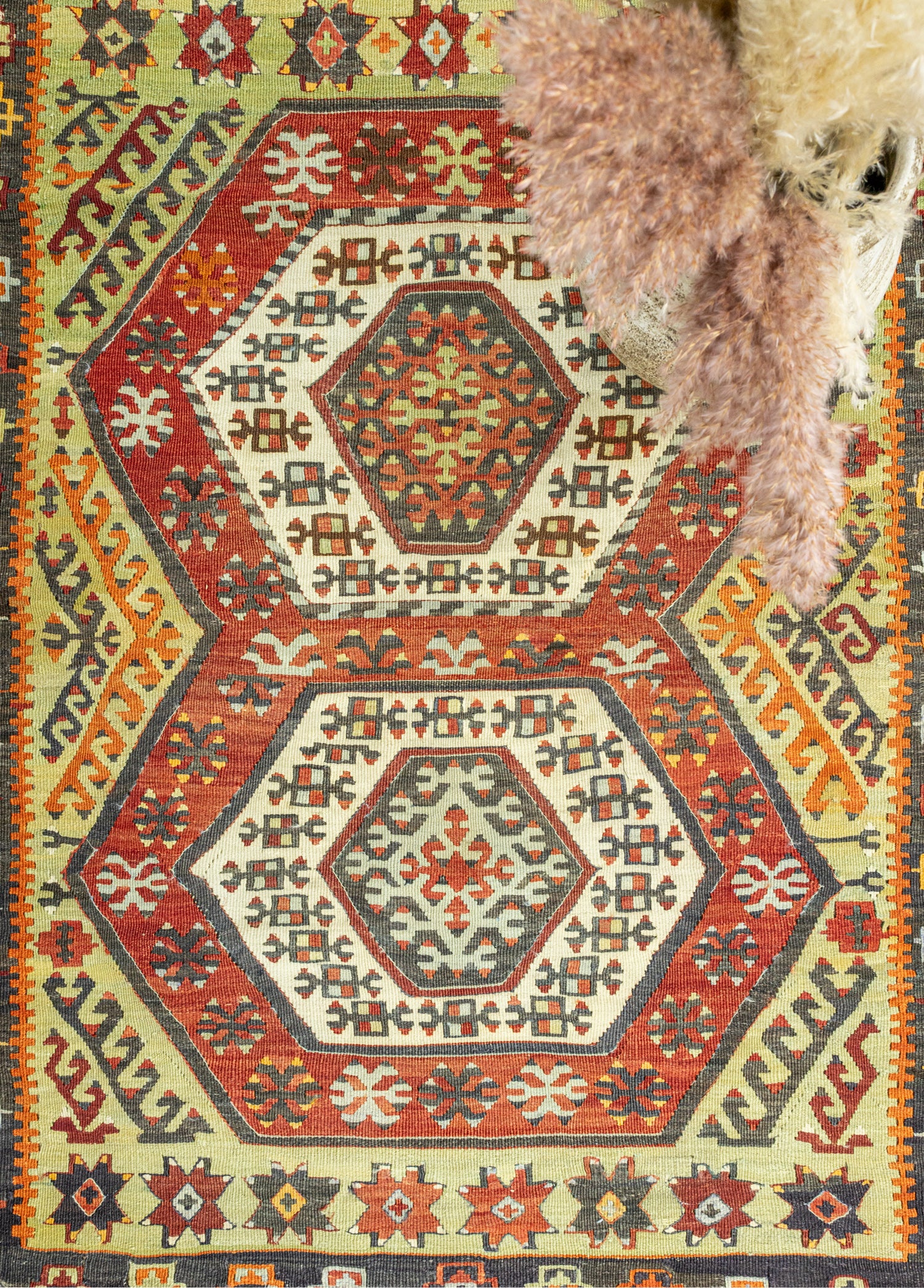 Elnara Geometrik Tasarımlı Yün Kilim 102x145 cm