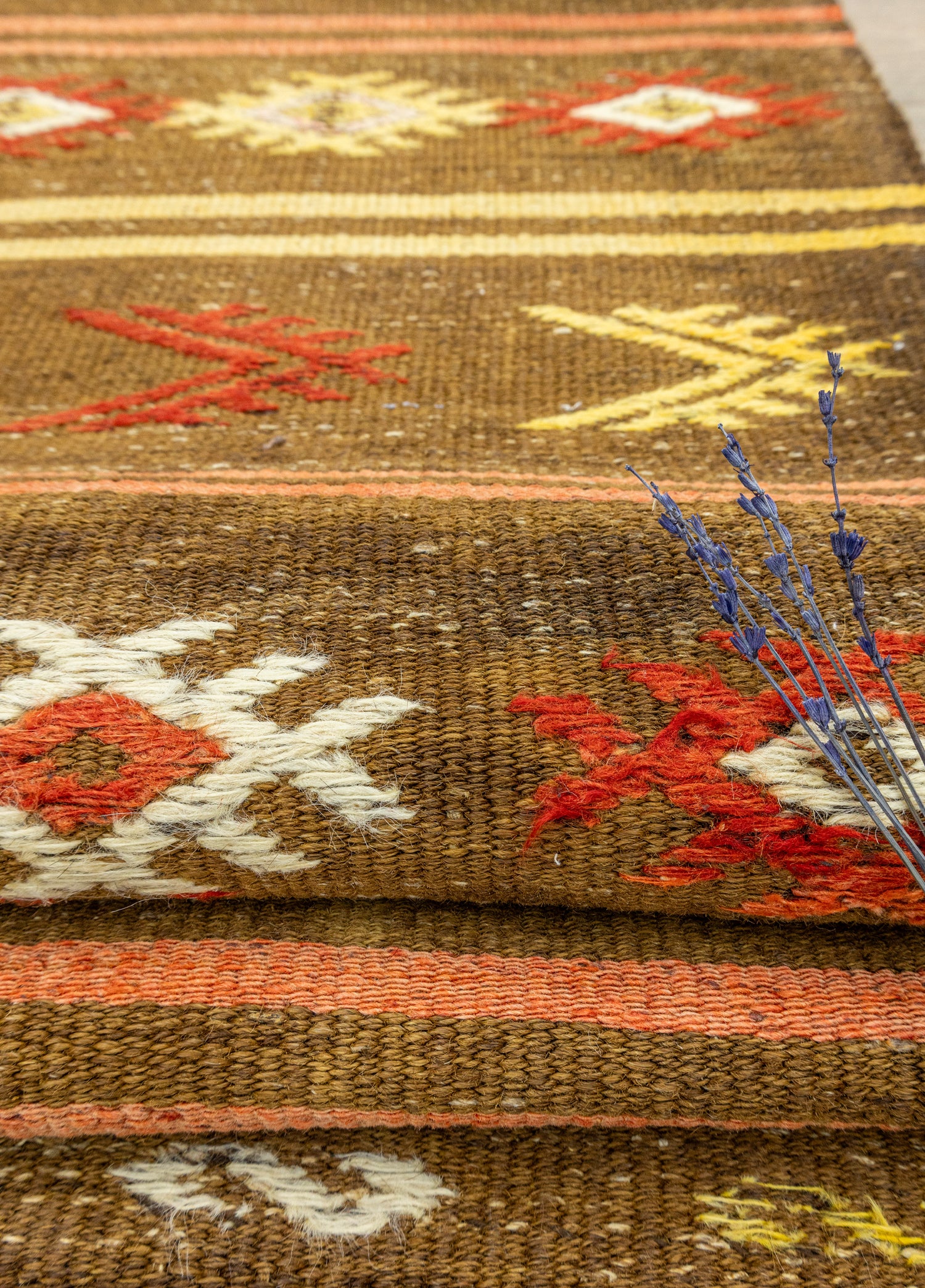 Brownish Çubuklu Üç Kanat Kilim 170x389 cm