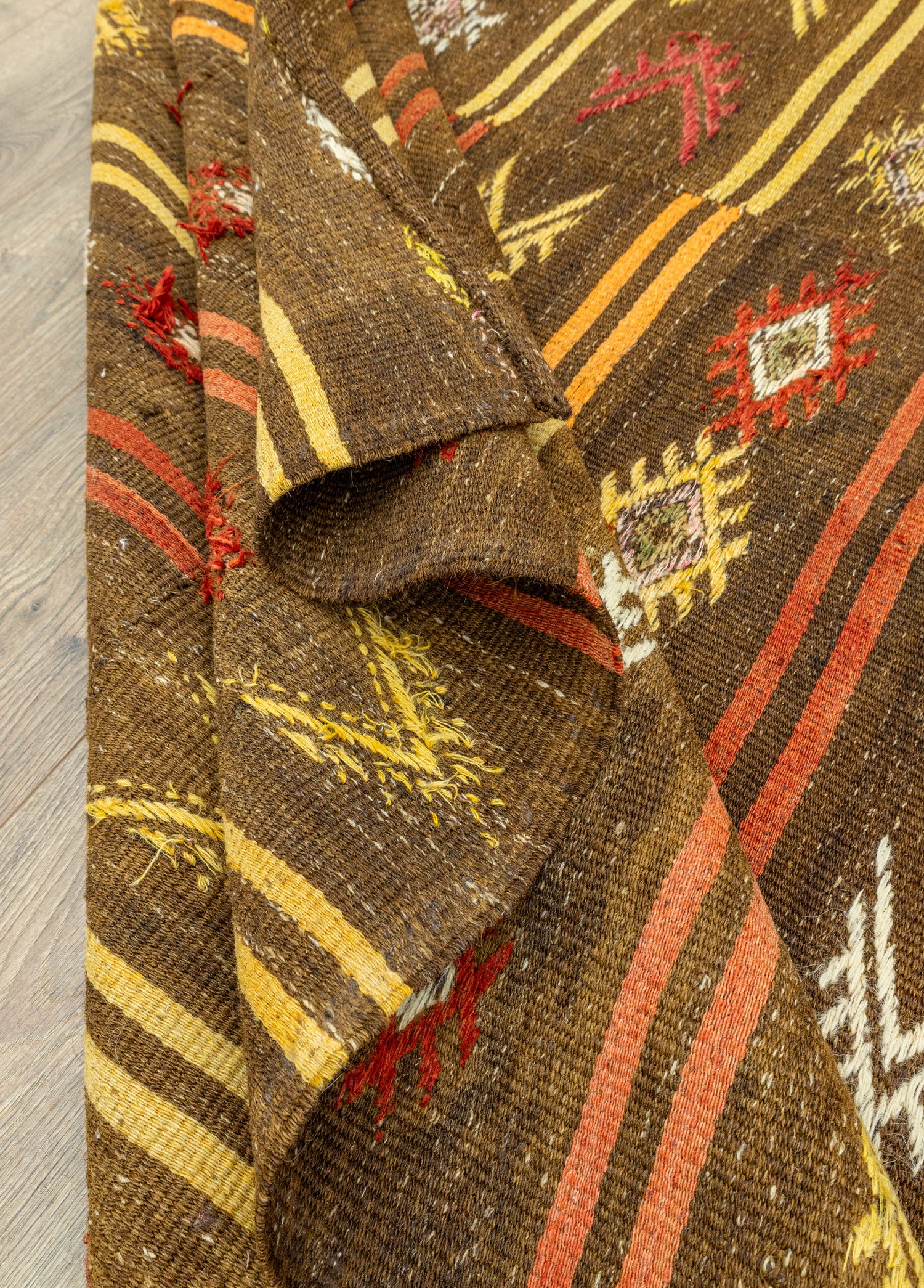 Brownish Çubuklu Üç Kanat Kilim 170x389 cm