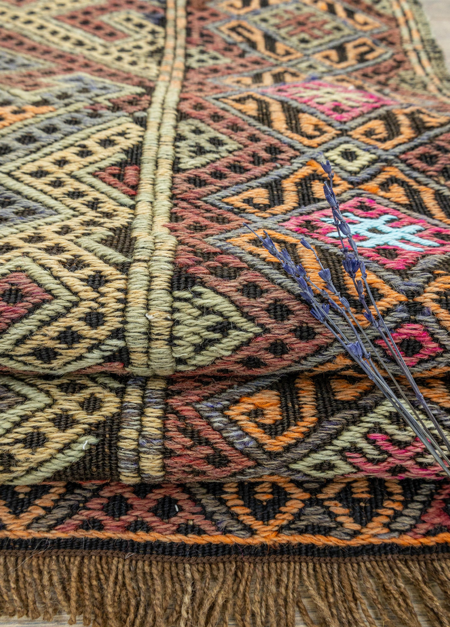 Hazra Geometrik Tasarımlı Cicim Kilim 153x433 cm