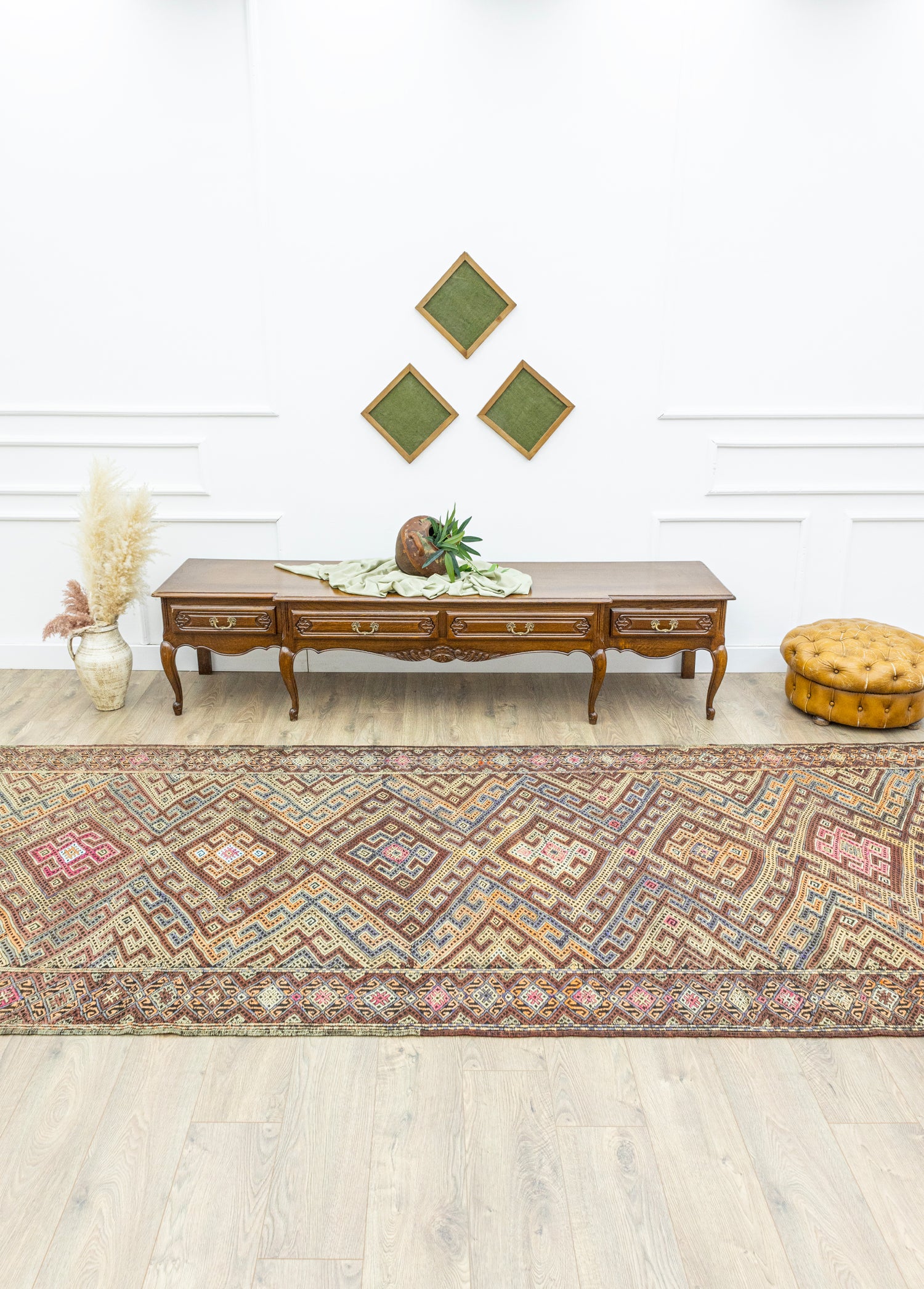 Hazra Geometrik Tasarımlı Cicim Kilim 153x433 cm