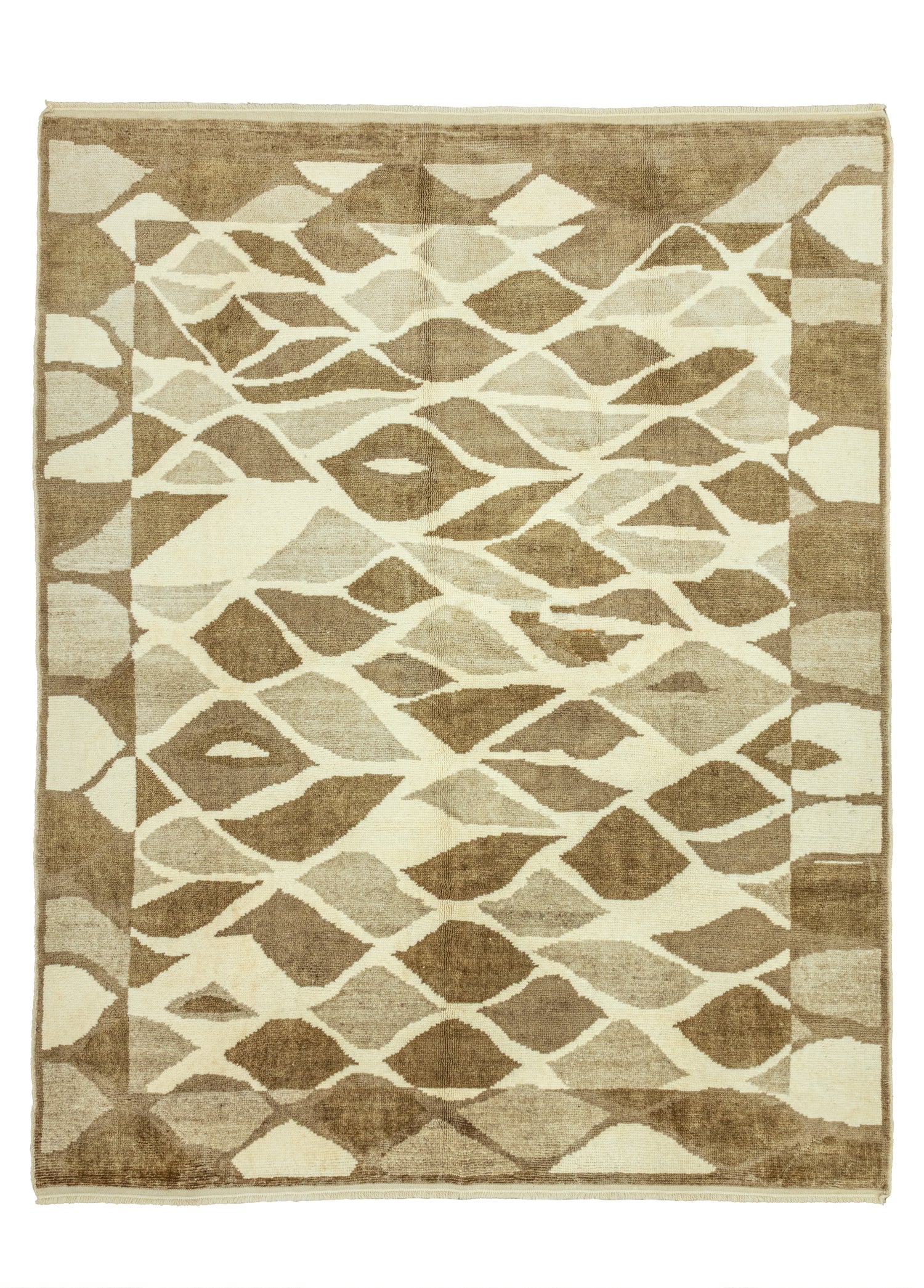 Kutal Soyut Tasarımlı El Dokuma Yün Halı 228x292 cm