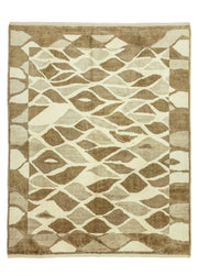 Kutal Soyut Tasarımlı El Dokuma Yün Halı 228x292 cm