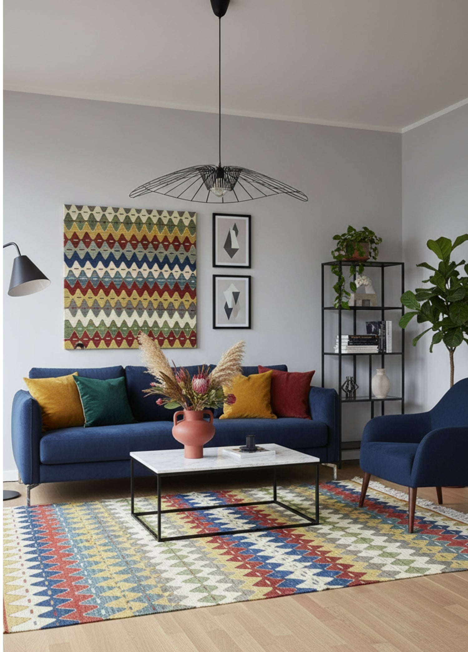Armiya Modern Hand-Woven Wool Kilim 120x171 cm