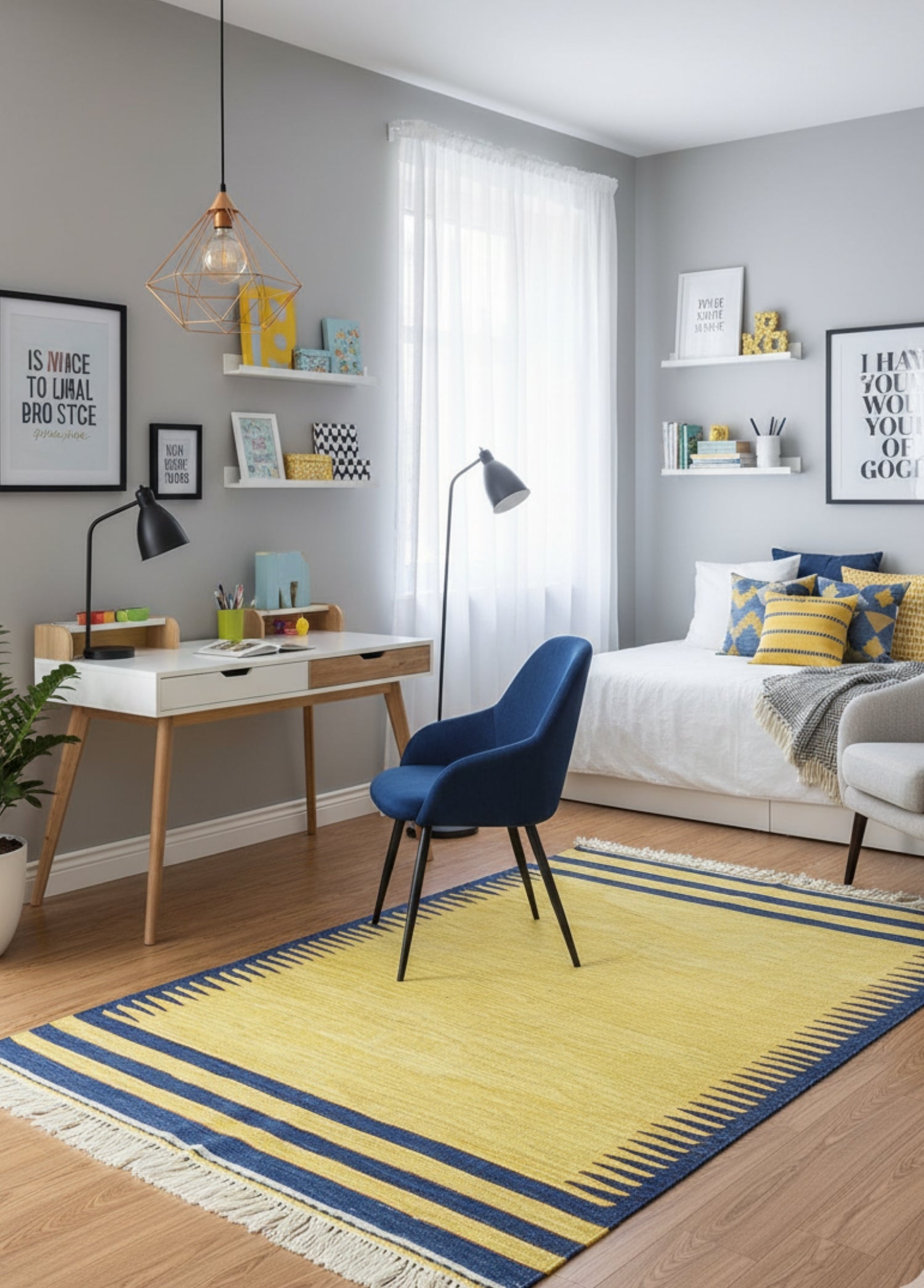 Norcis Hand-Woven Yellow Kilim 109x168 cm