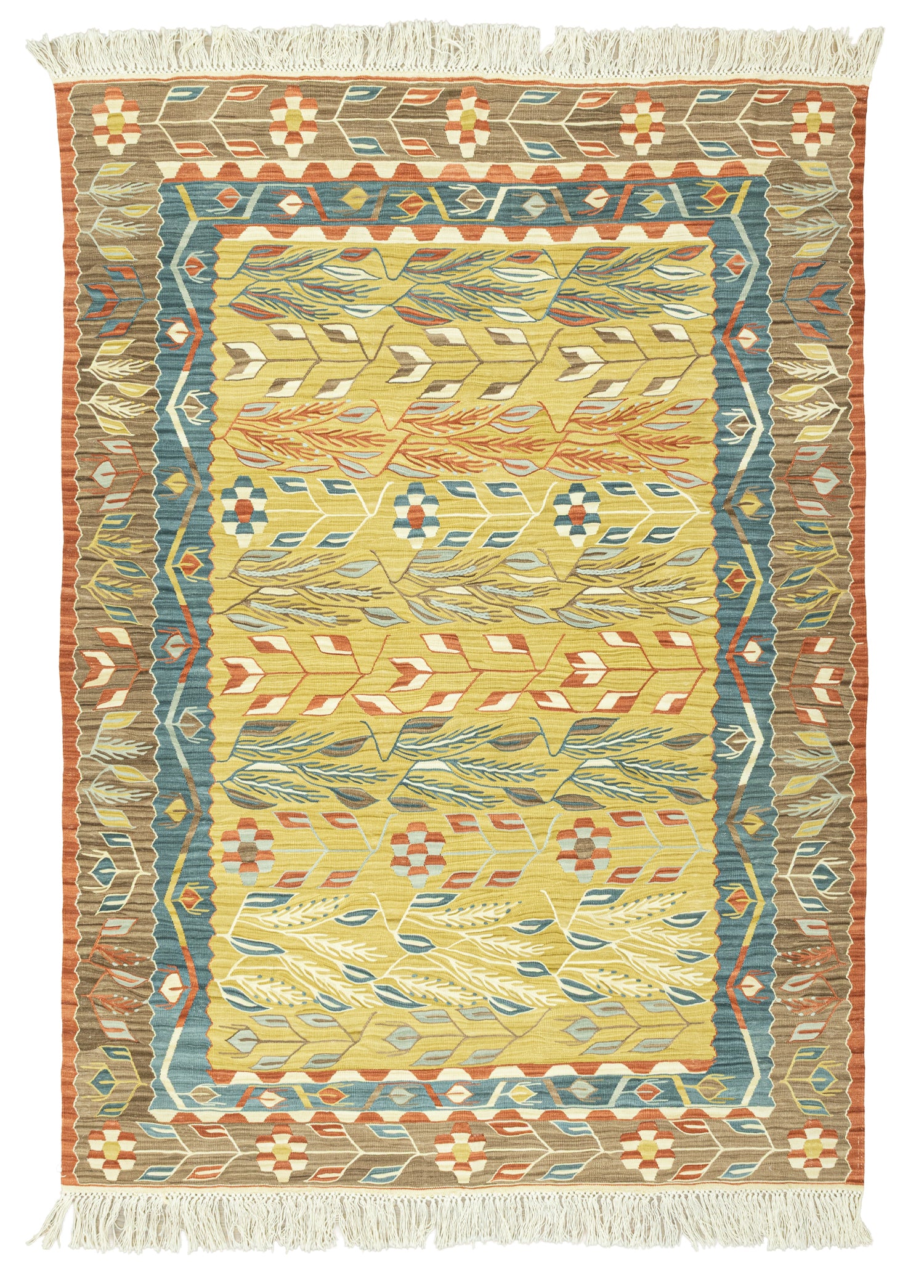 Kadio Çiçek Desenli Yün Kilim 156x209 cm