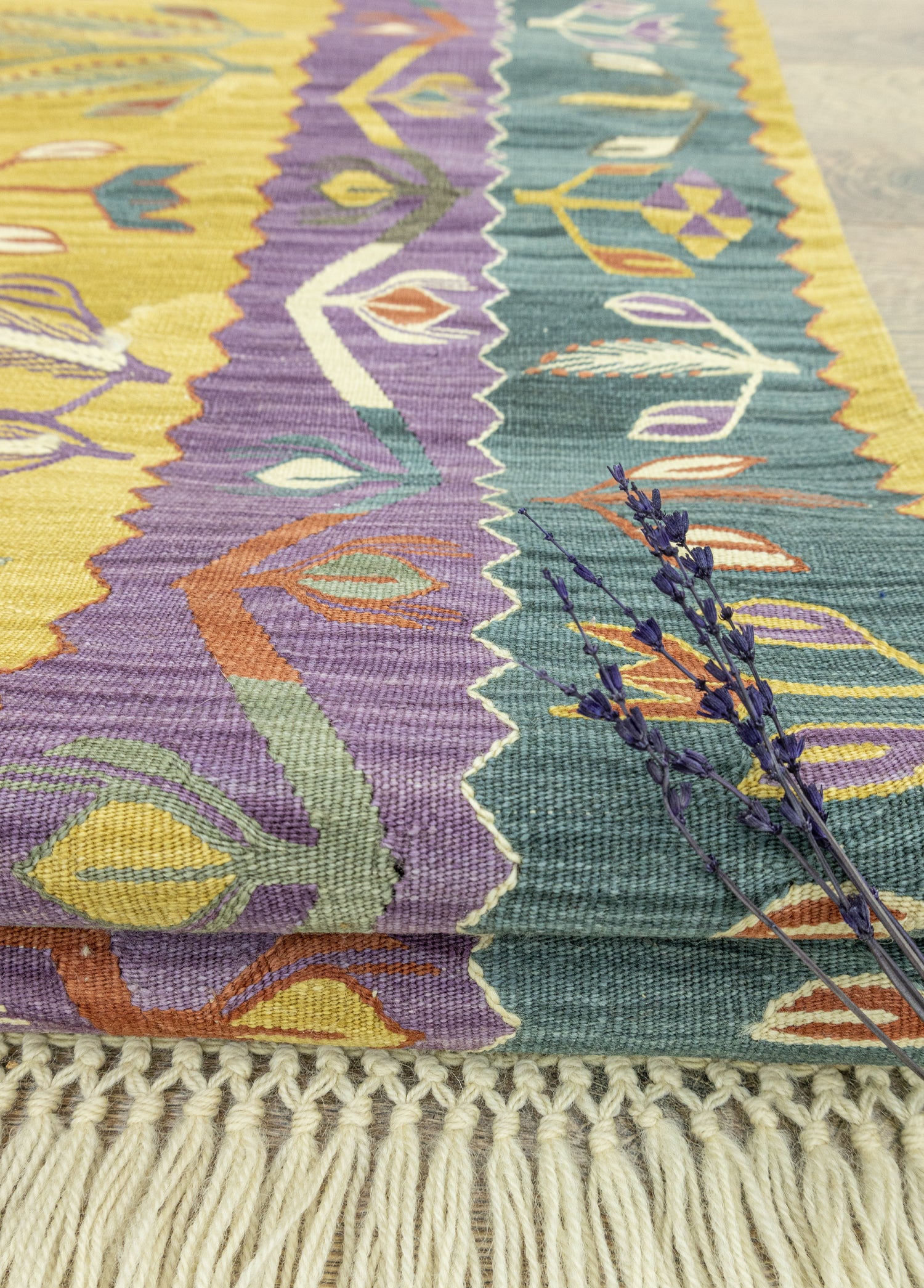 Lilac Dekoratif El Dokuma Kilim 118x213 cm