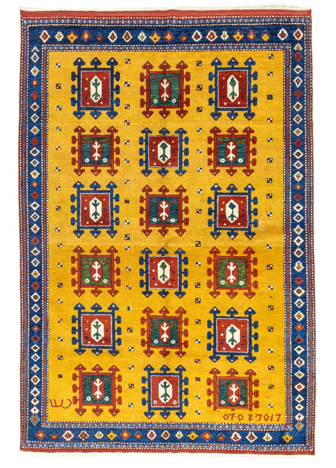 Hevi El Dokuma Sarı Yün Halı 161x237 cm