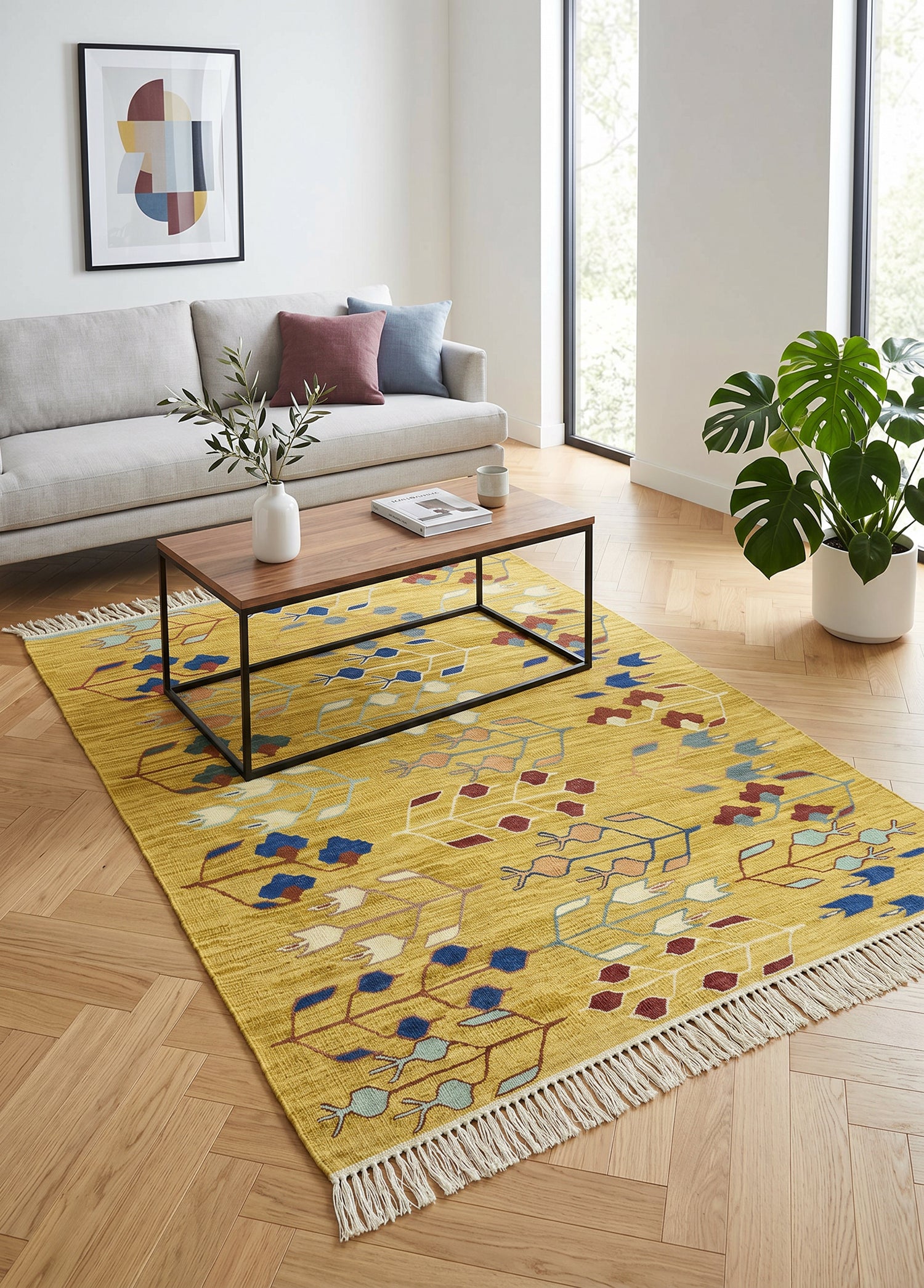 Nova El Dokuma Çiçekli Kilim 117x168 cm