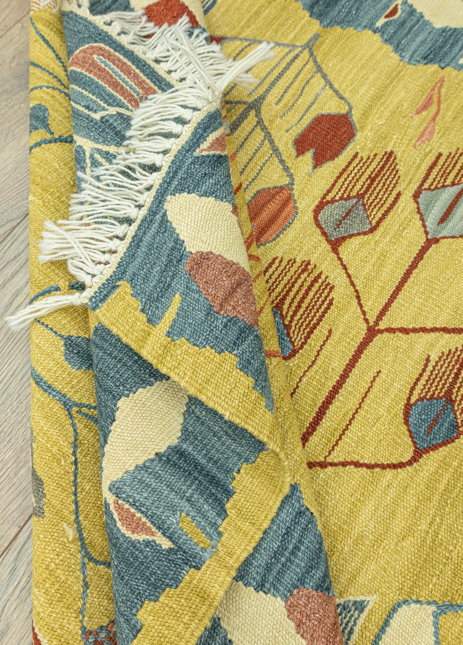 Bluesy El Dokuma Yün Kilim 113x173 cm