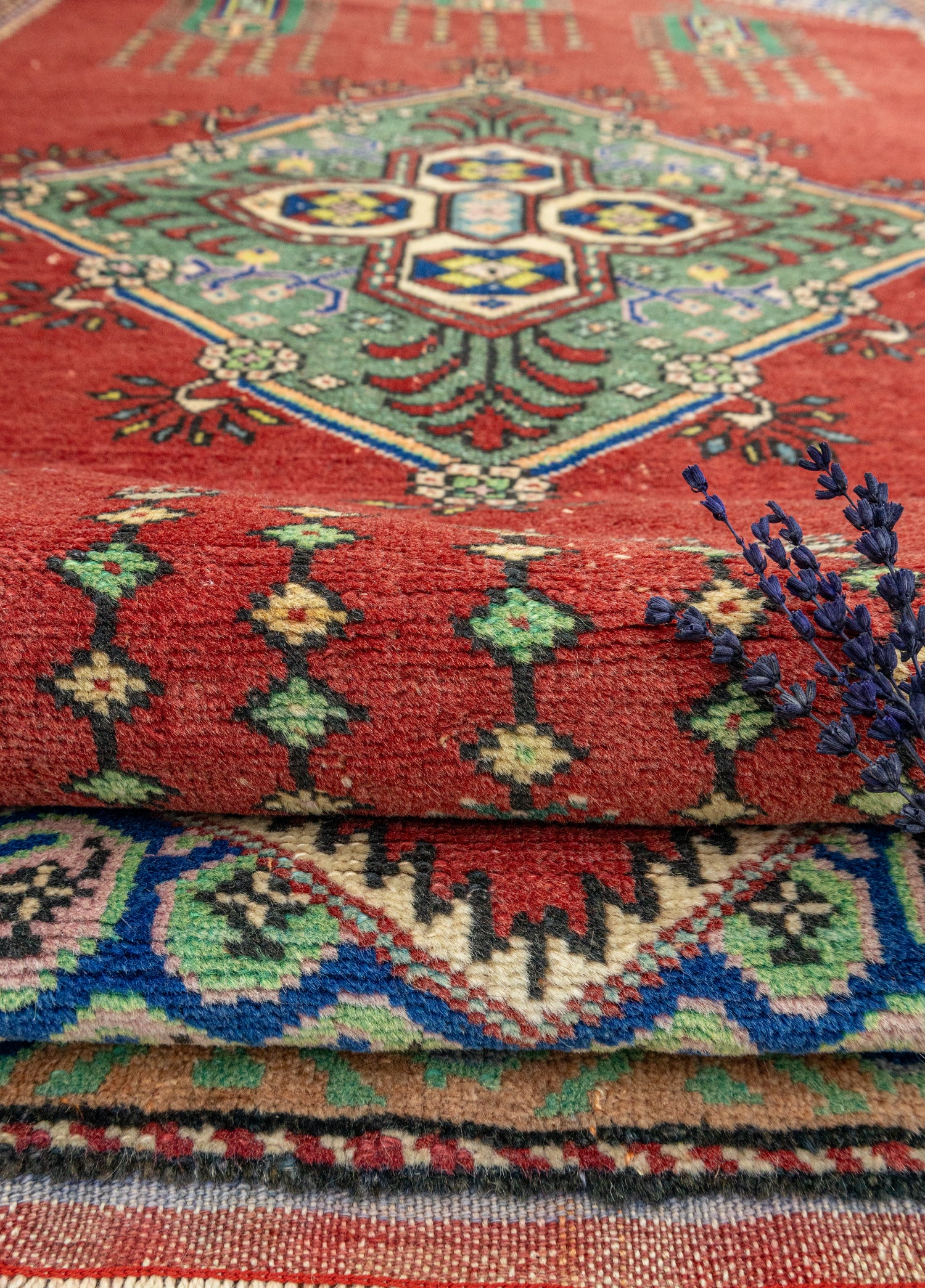 Saveh Rustik Tasarımlı Yün Halı 156x260 cm