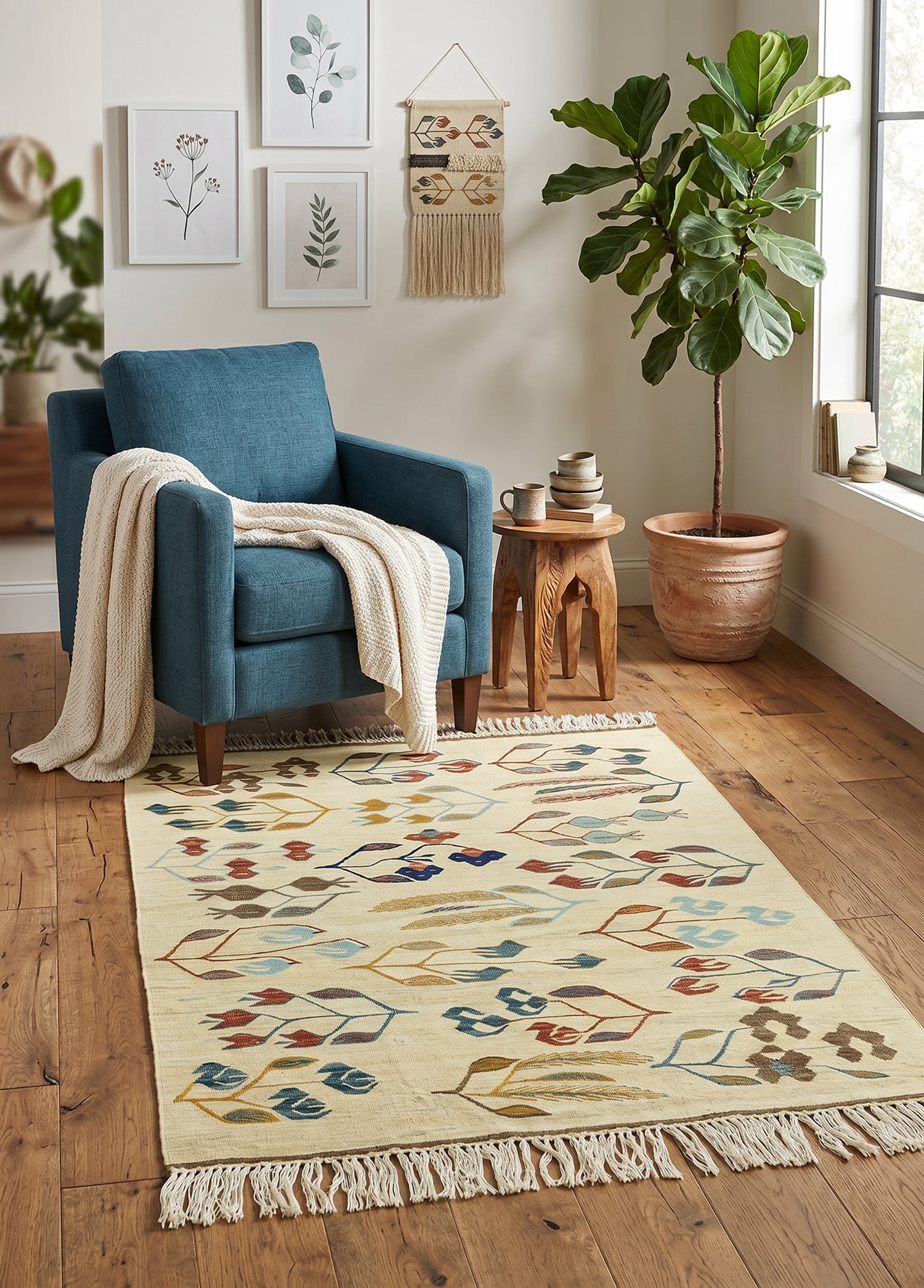 Kyadar Dekoratif El Dokuma Kilim 120x170 cm