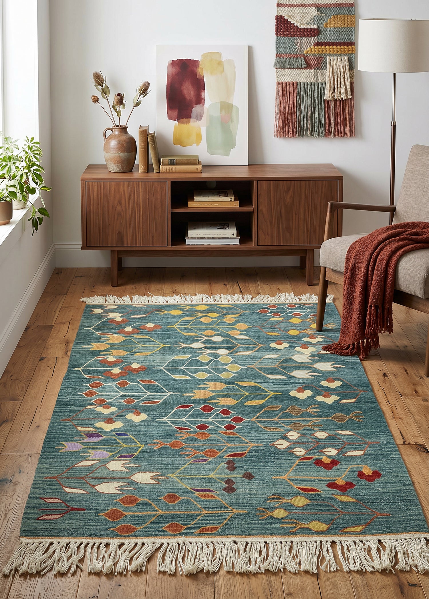 Batllo Pastel Renkli Yün Kilim 120x172 cm