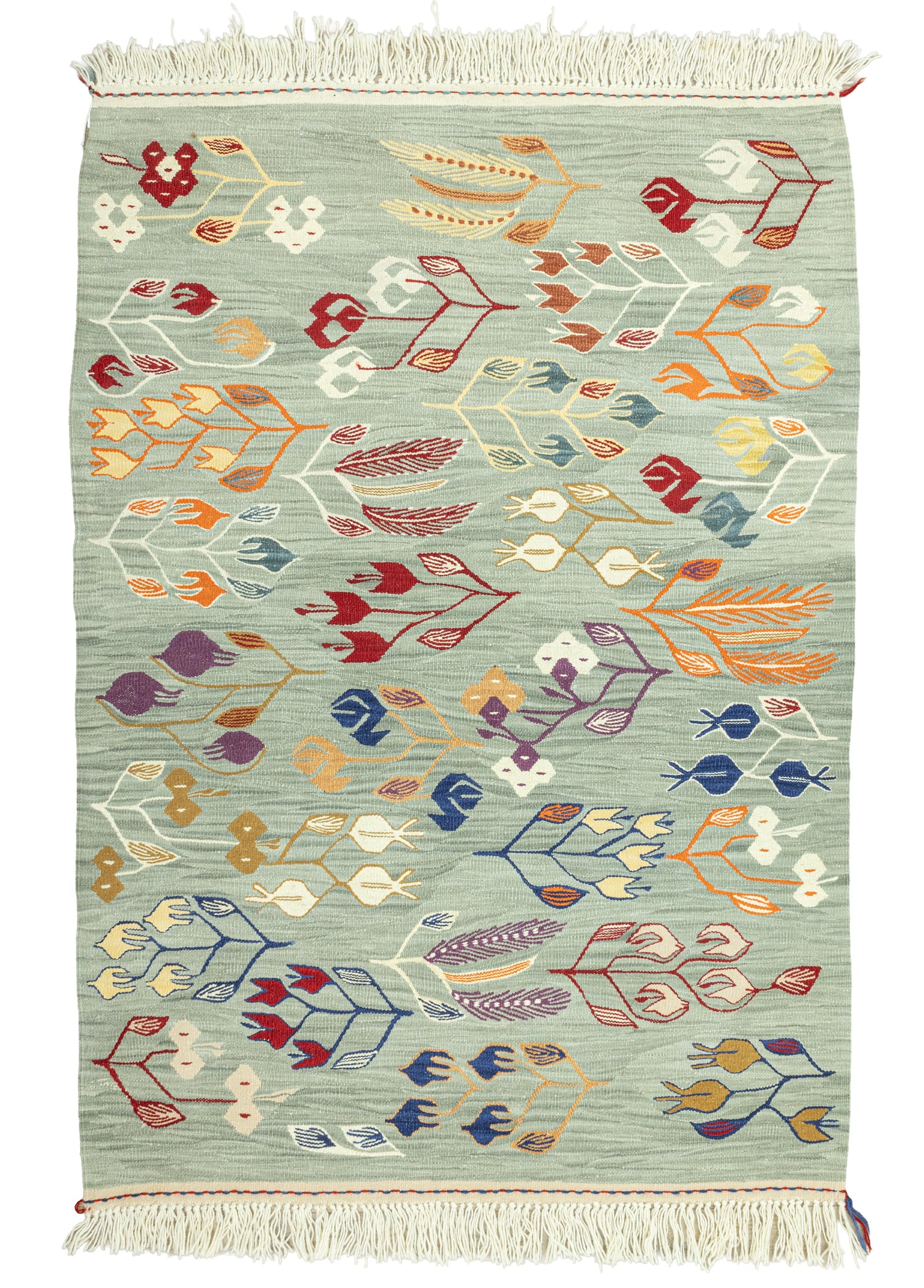 Glenn Çiçek Motifli Yün Kilim 114 x 160