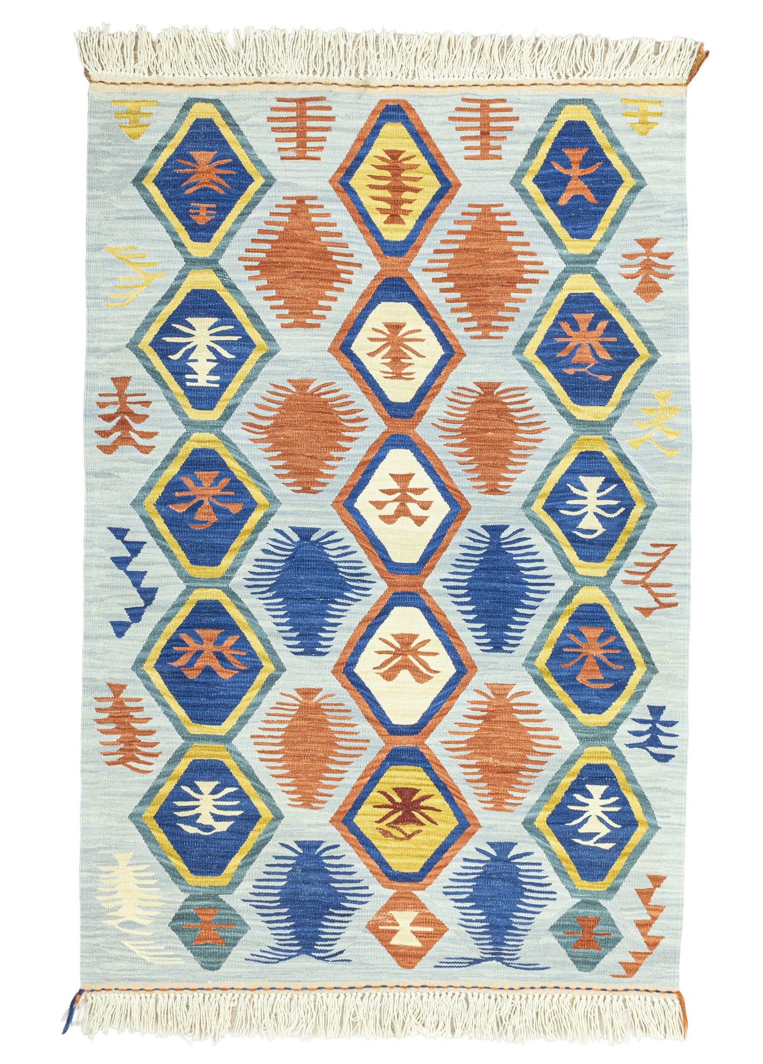 Miraz Geometrik Tasarımlı Yün Kilim 113x172 cm