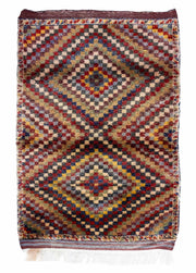 Hamra Damalı Shaggy Tarz Halı 130x181 cm