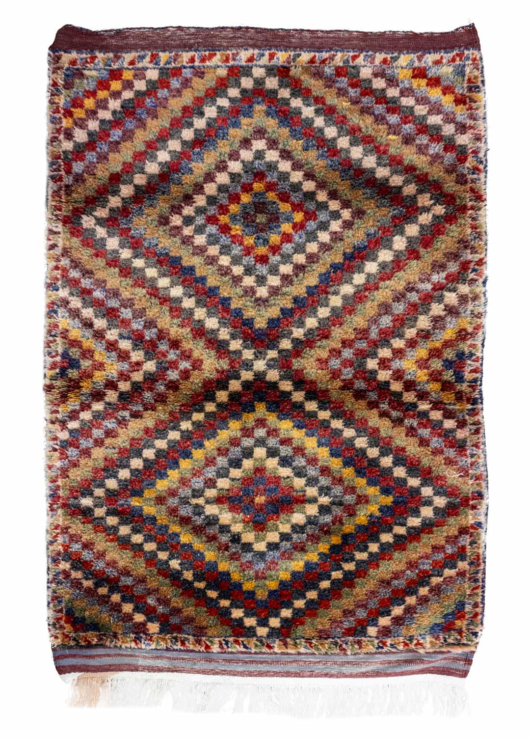 Hamra Damalı Shaggy Tarz Halı 130x181 cm