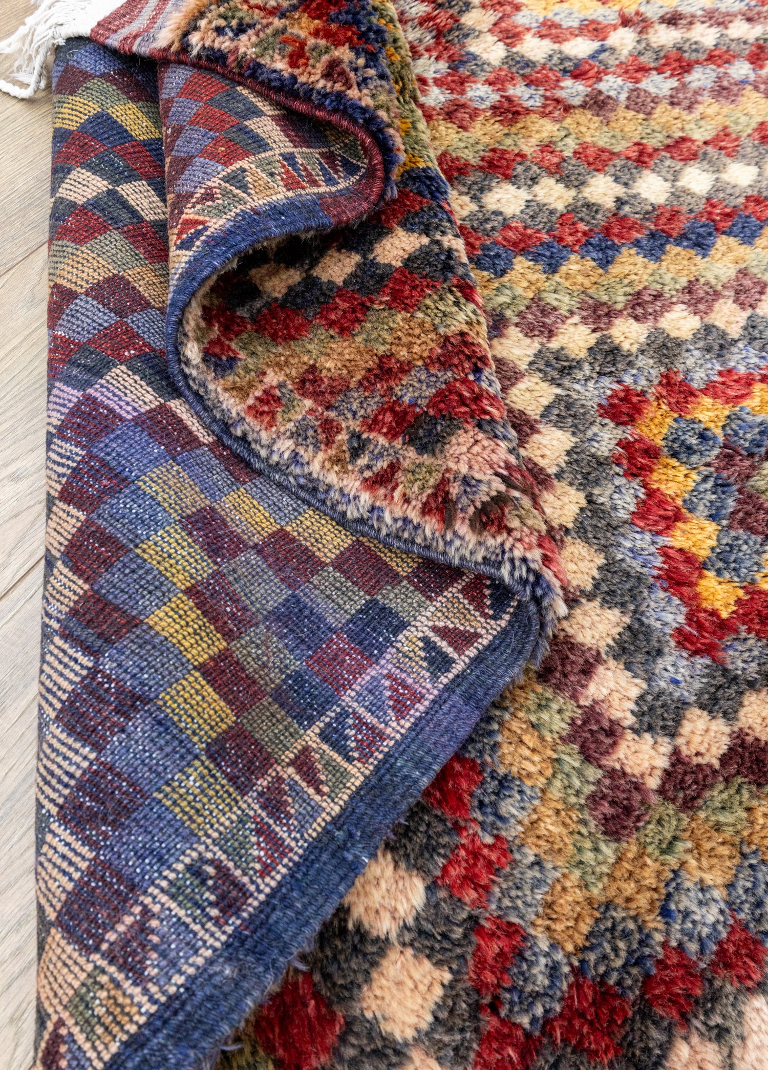 Hamra Damalı Shaggy Tarz Halı 130x181 cm