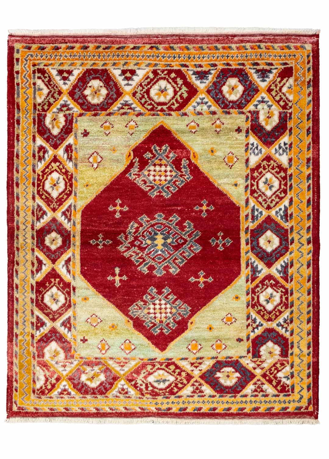 Palas Etnik Desenli El Dokuma Yün Tülü Halı 141x169 cm