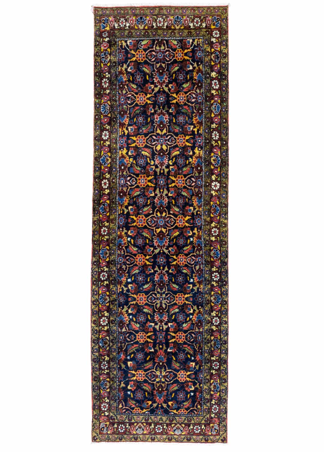 Sera Floral Desenli El Dokuma Yün Halı 100x313 cm