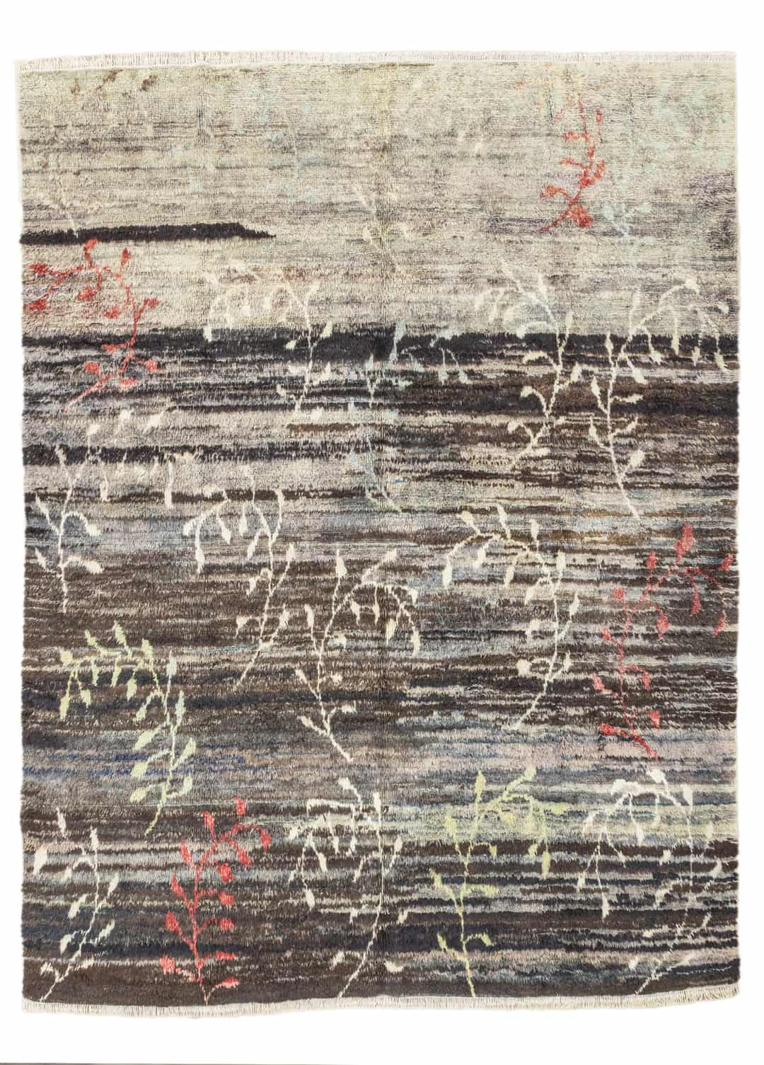 Paiva Floral Abrajlı El Dokuma Shaggy Halı 231x272 cm