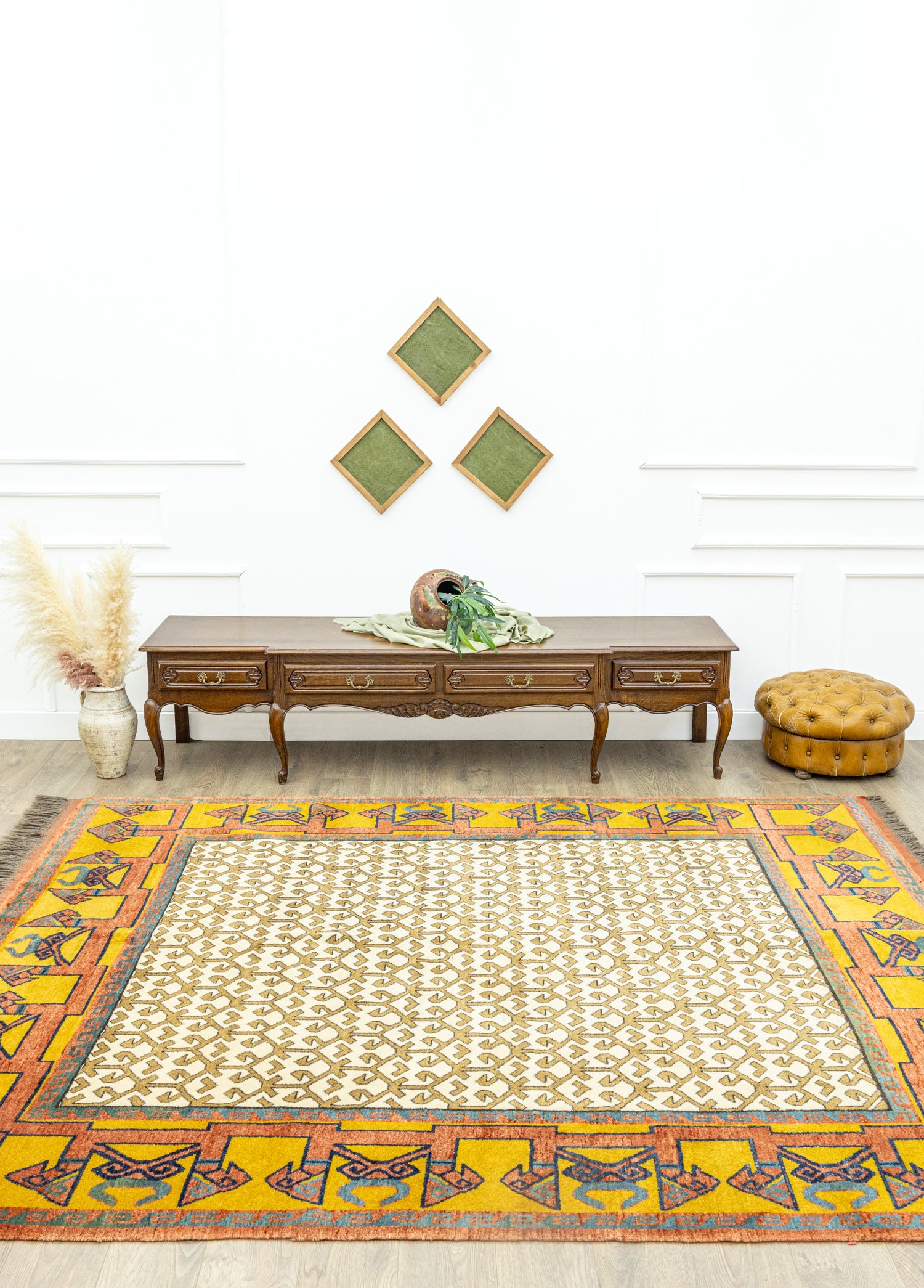 Yelli Geometrik Tasarımlı Yün Halı 242x292 cm