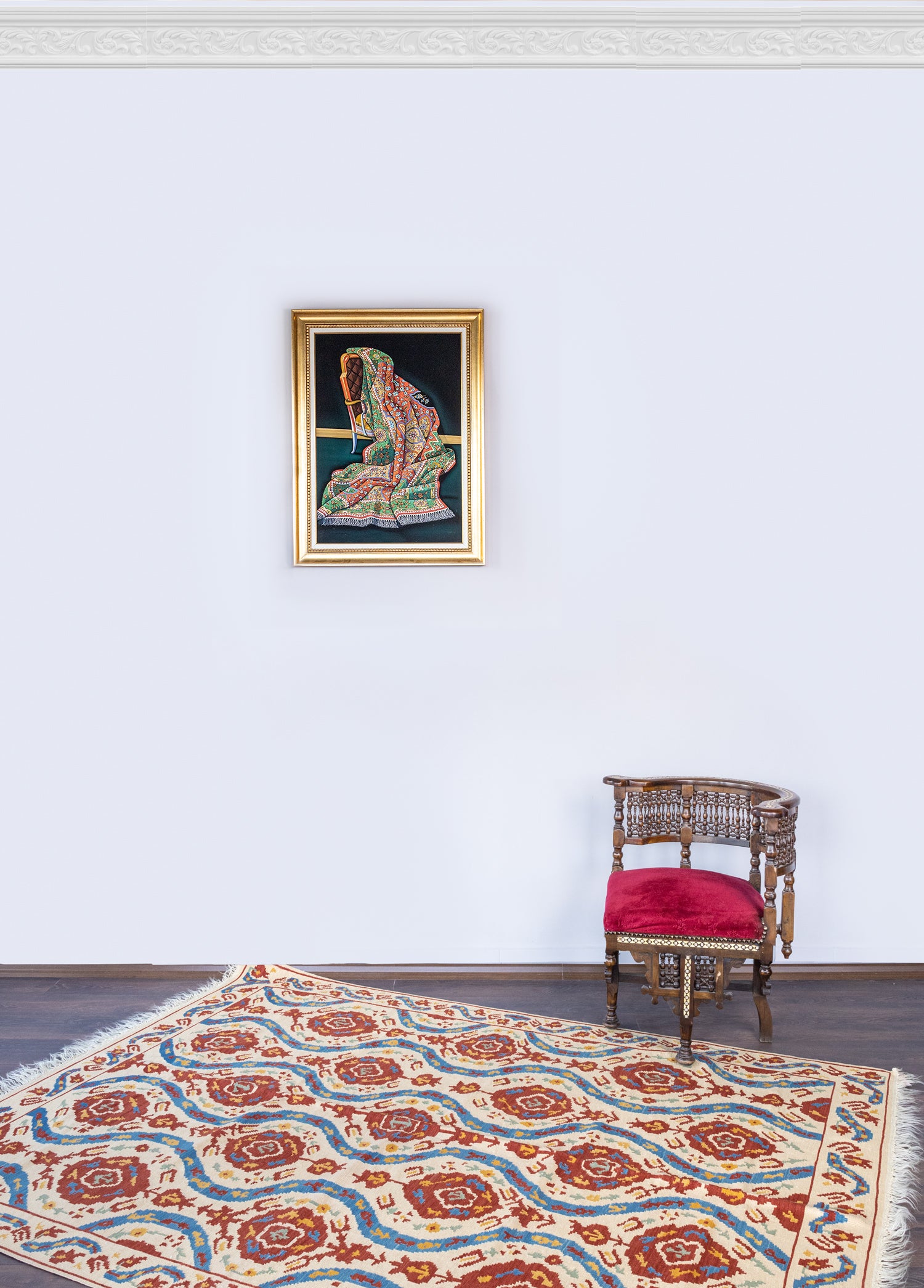 Klair Özbek Desenli El Dokuma Yün Kilim 170x224 cm