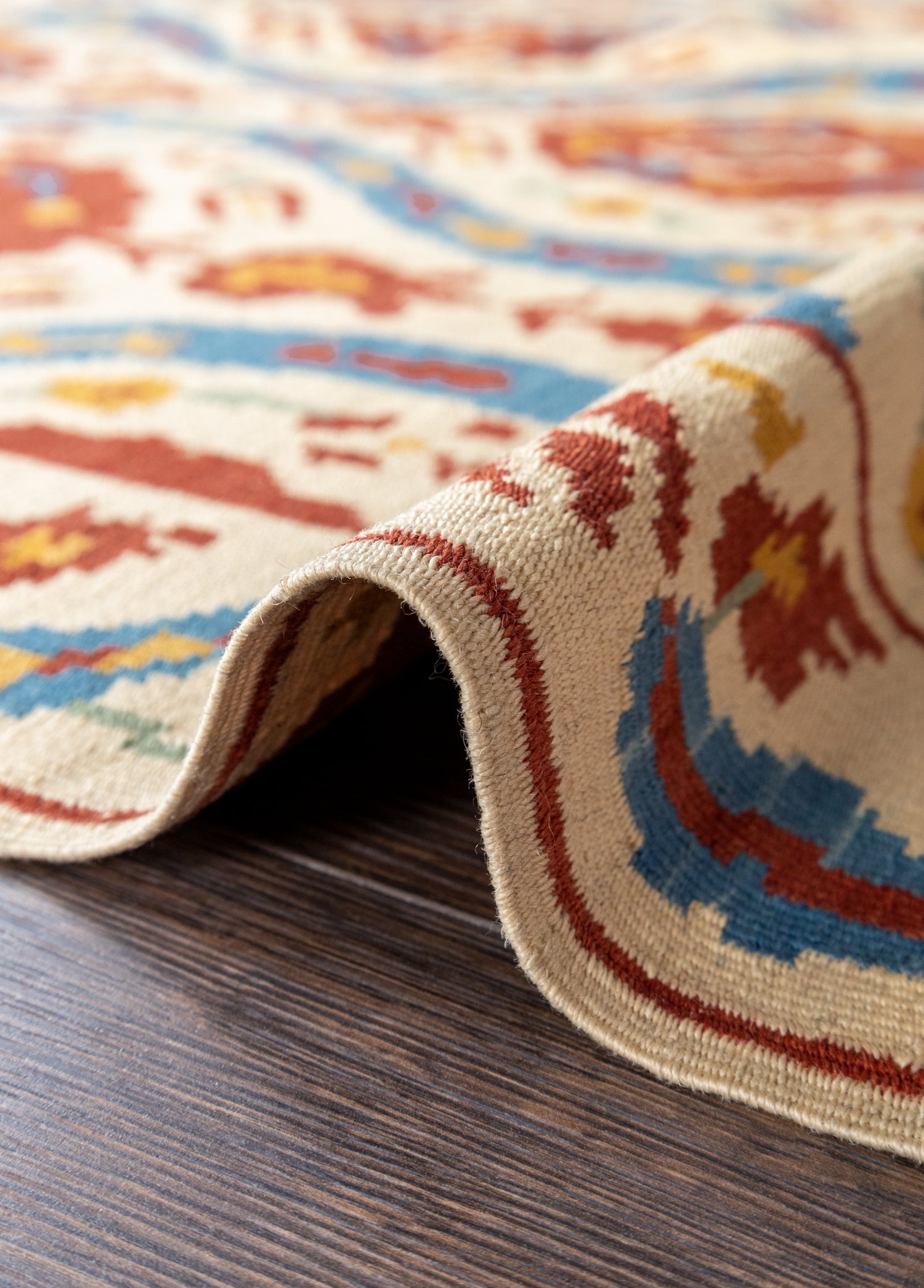 Klair Özbek Desenli El Dokuma Yün Kilim 170x224 cm