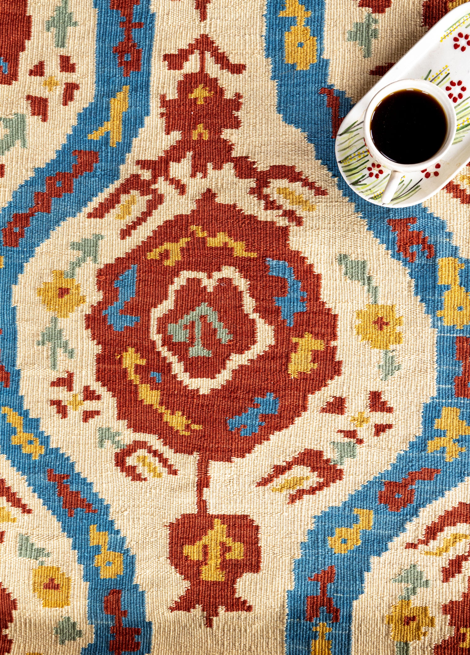 Klair Özbek Desenli El Dokuma Yün Kilim 170x224 cm