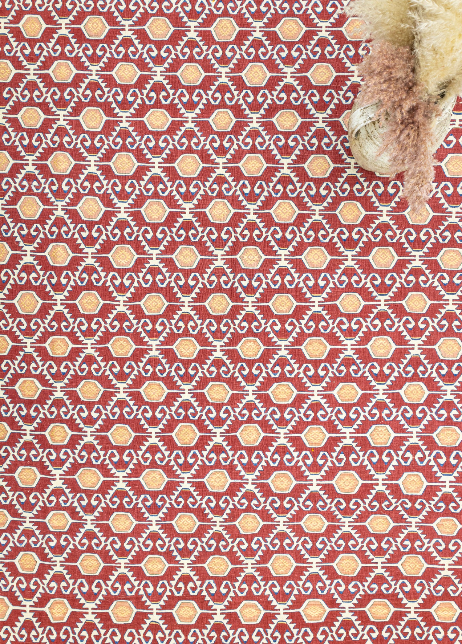 Ahil El Dokuma Kırmızı Yün Kilim 209x297 cm