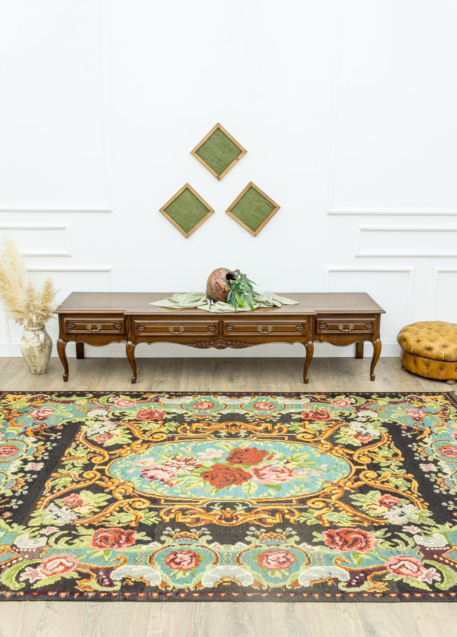 Gaia Floral El Dokuma Yün Kilim 191x310 cm