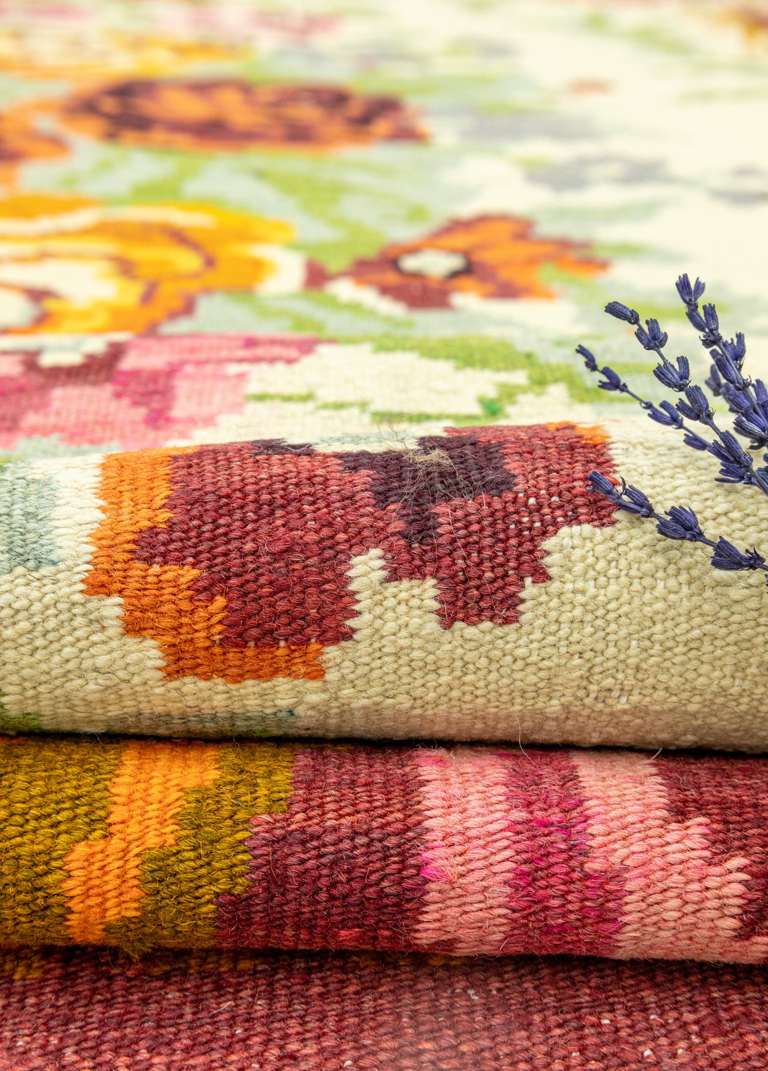 Derda Renkli Karabağ Yün Kilim 232x325 cm