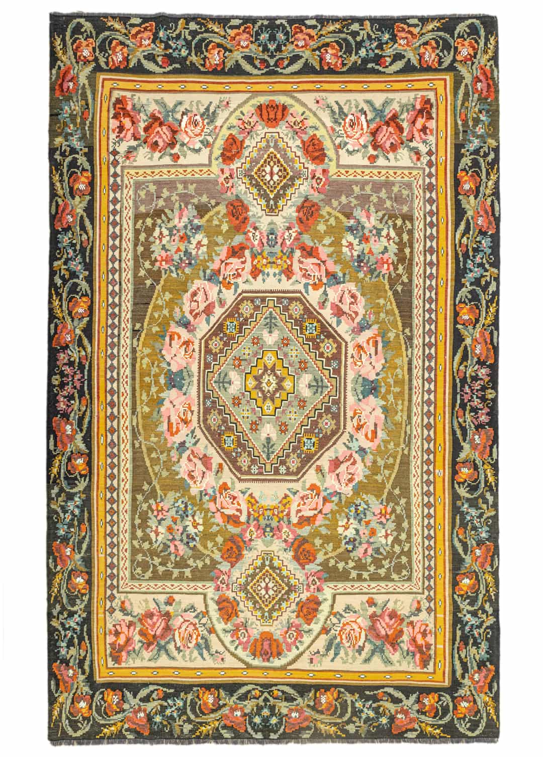 Liber Geometrik Tasarımlı Karabağ Kilim 233x355 cm