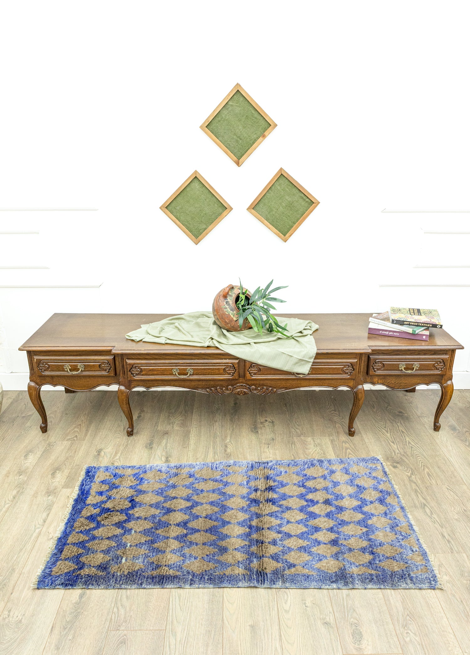 Arryn Dama Desenli Tülü Halı 74x146 cm