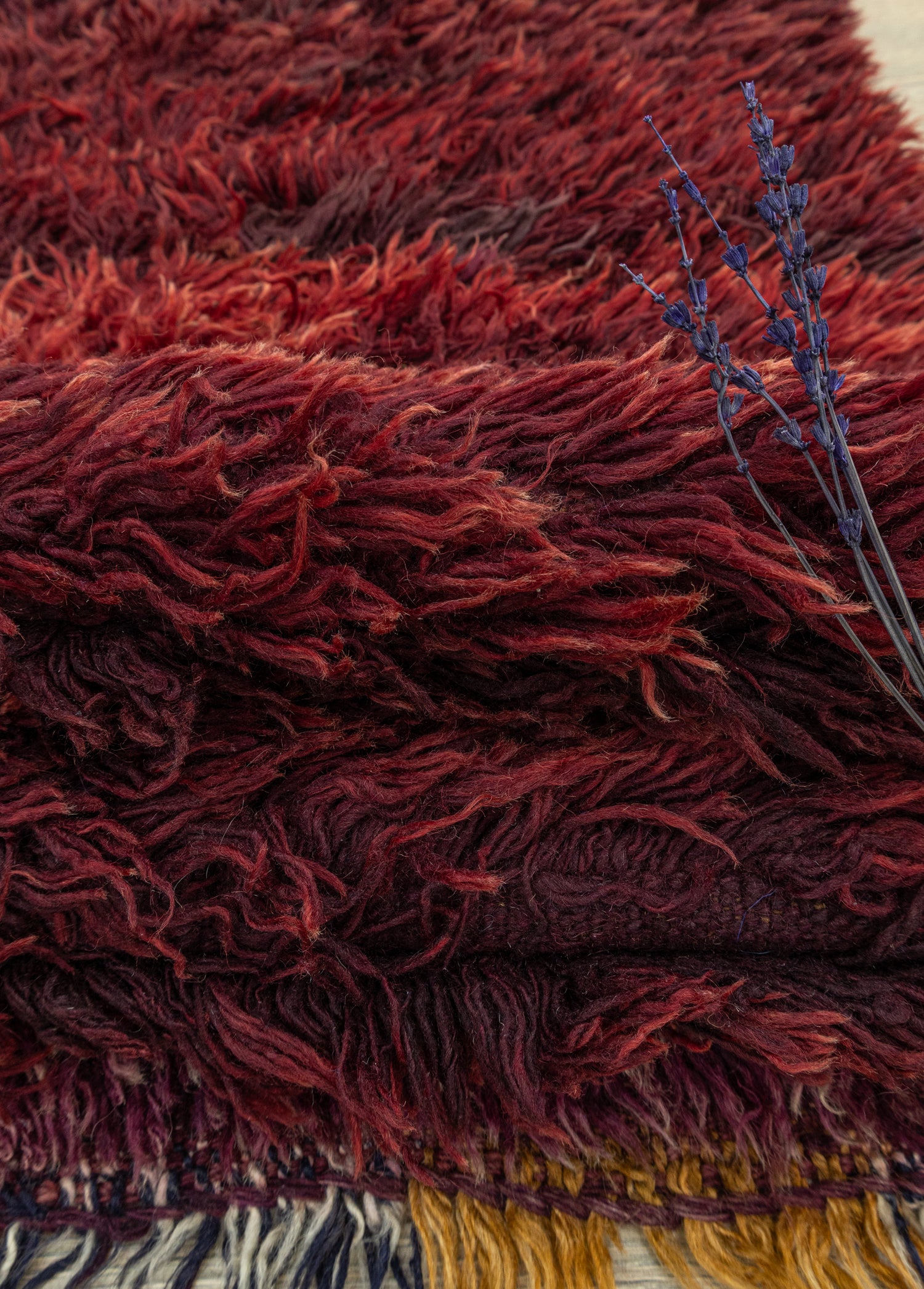 Tayeçe El Dokuma Bordo Tülü Halı 164x237 cm