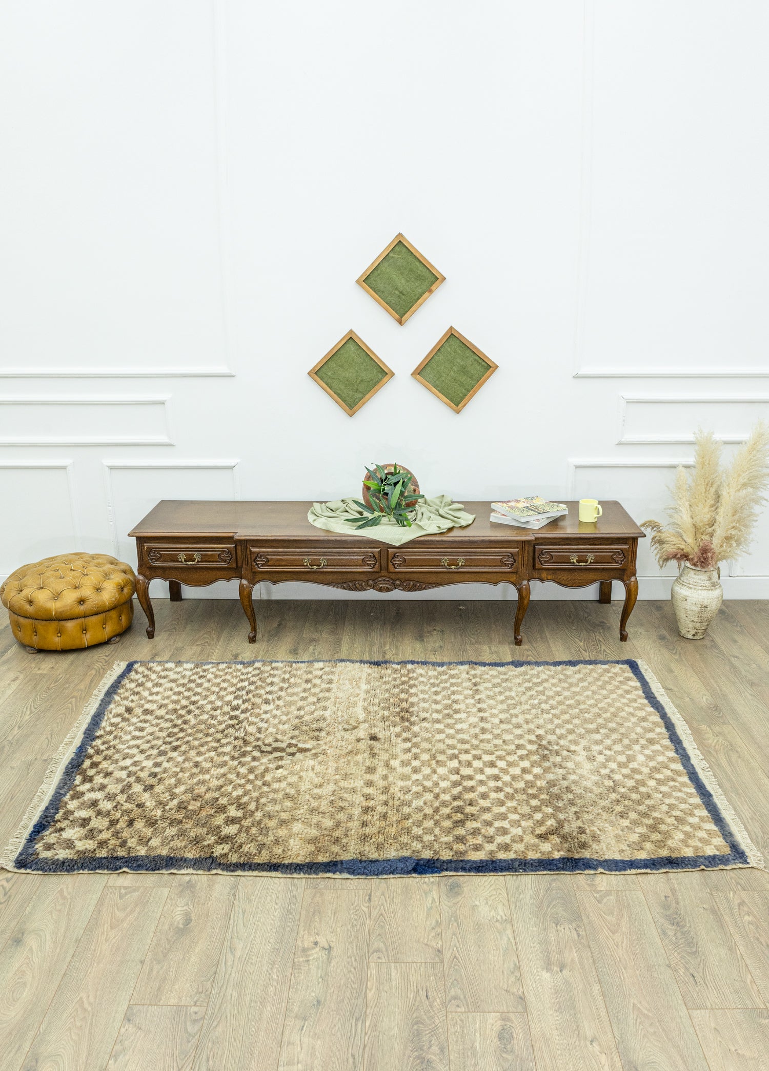 Gizel Dama Desenli Tülü Halı 136x227 cm