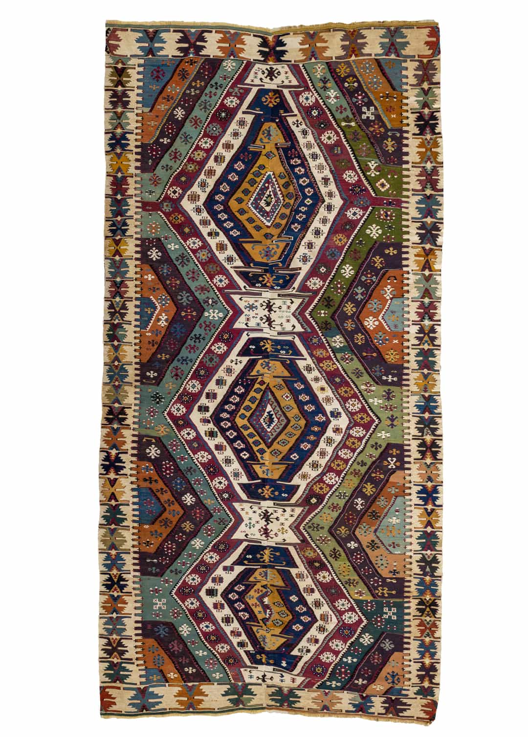 Ereğli El Dokuma Renkli Antika Kilim